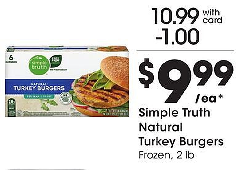 Simple Truth Natural Turkey Burgers - Dillons weekly ad deal