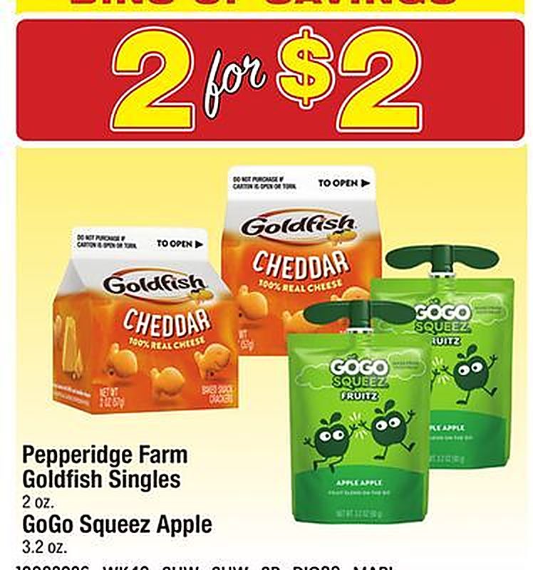Pepperidge Farm Goldfish Singles GoGo Squeez Apple - Shaws weekly ad deal