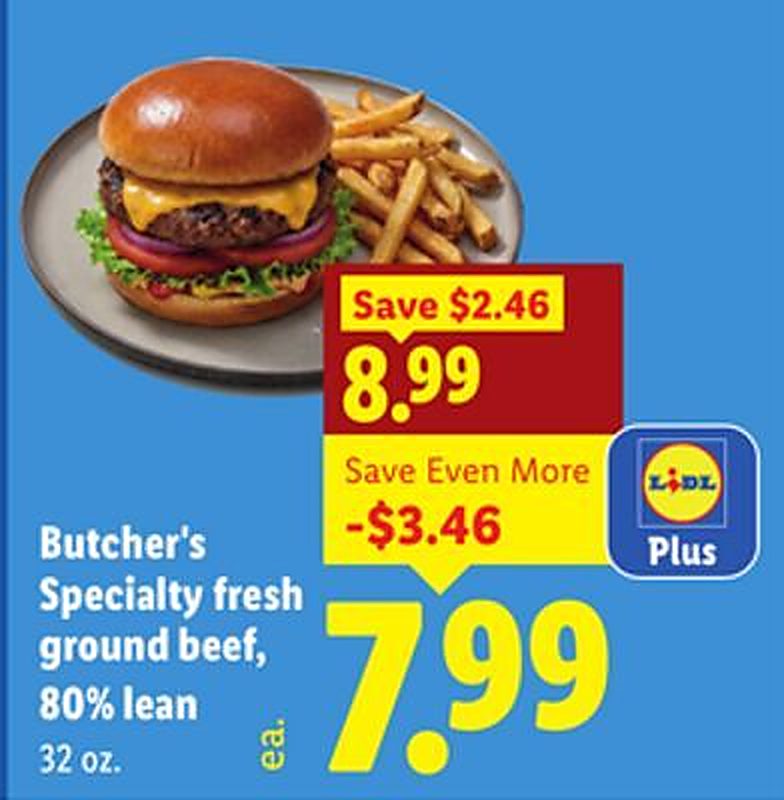 Butcher's Specialty fresh ground beef, 80% lean - Lidl weekly ad deal