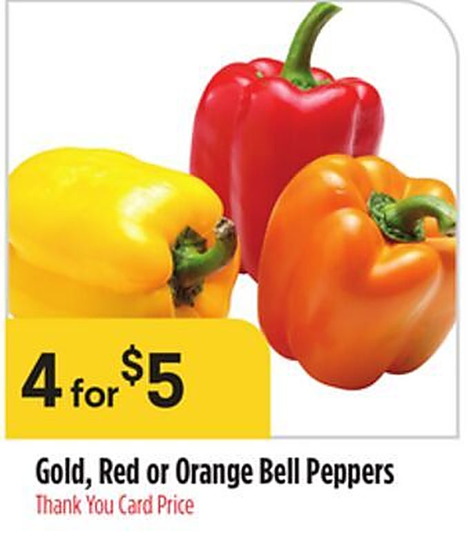 Gold, Red or Orange Bell Peppers - Bashas weekly ad deal