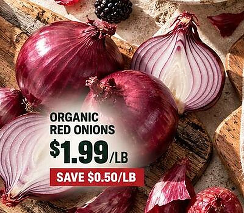 ORGANIC RED ONIONS - Earth Fare weekly ad deal