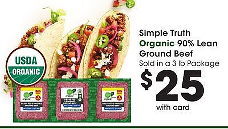 Simple Truth Organic 90% Lean Ground Beef - Pick 'n Save weekly ad deal