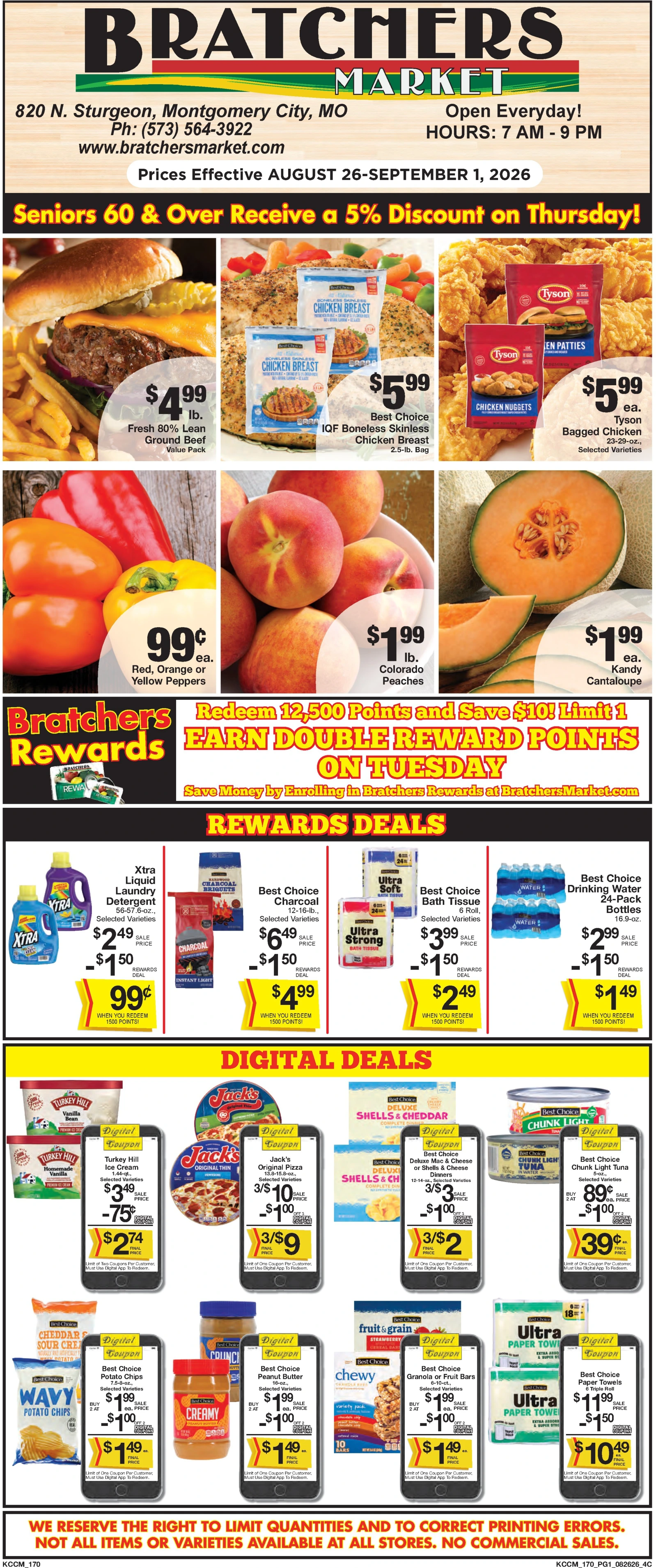 Bratcher's Market Missouri Current Ad - Page 1