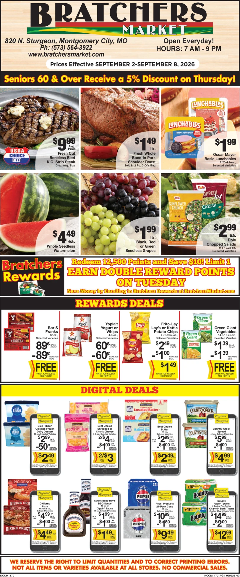 Bratcher's Market Missouri Current Ad - Page 1
