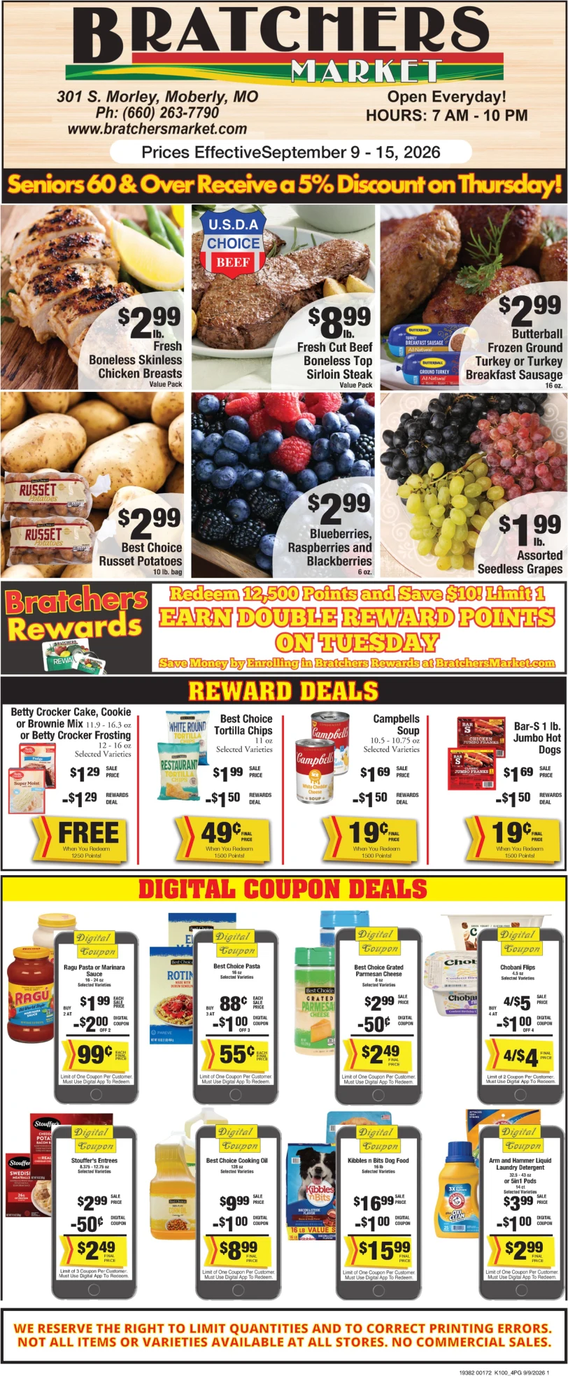 Bratcher's Market Missouri Current Ad - Page 1