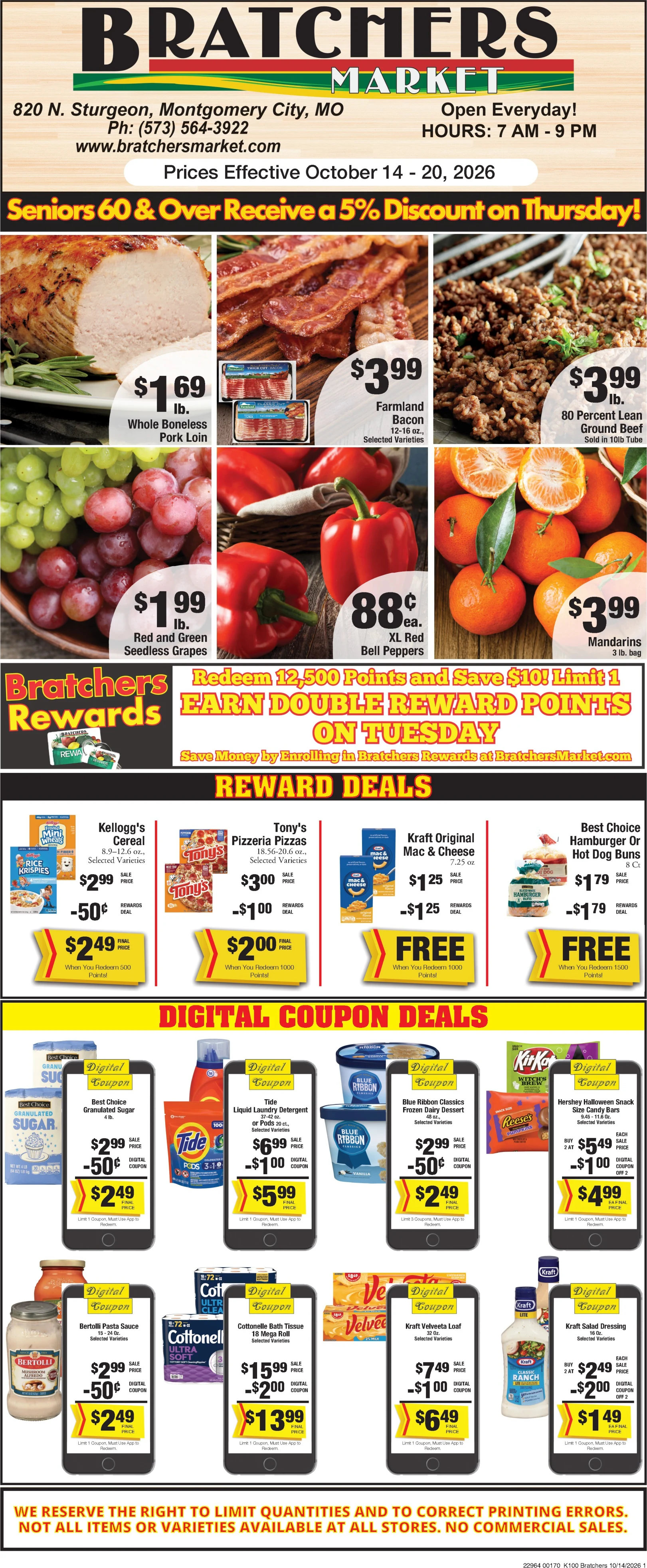 Bratcher's Market Missouri Current Ad - Page 1