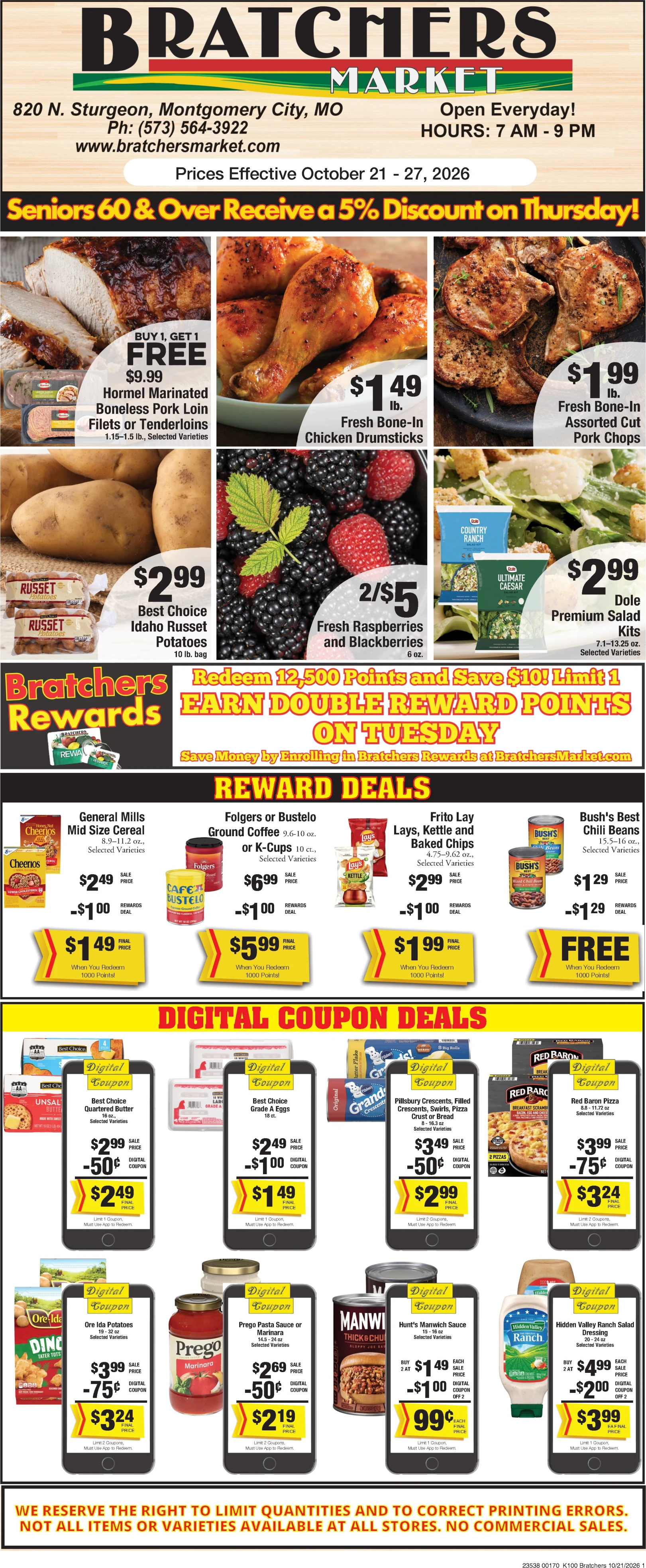 Bratcher's Market Missouri Current Ad - Page 1