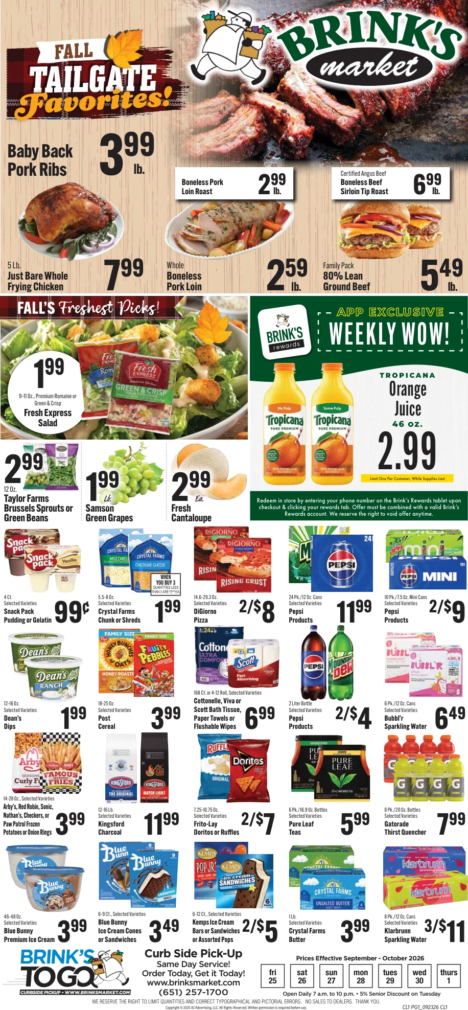 Brink's Market Weekly Ad - Page 1