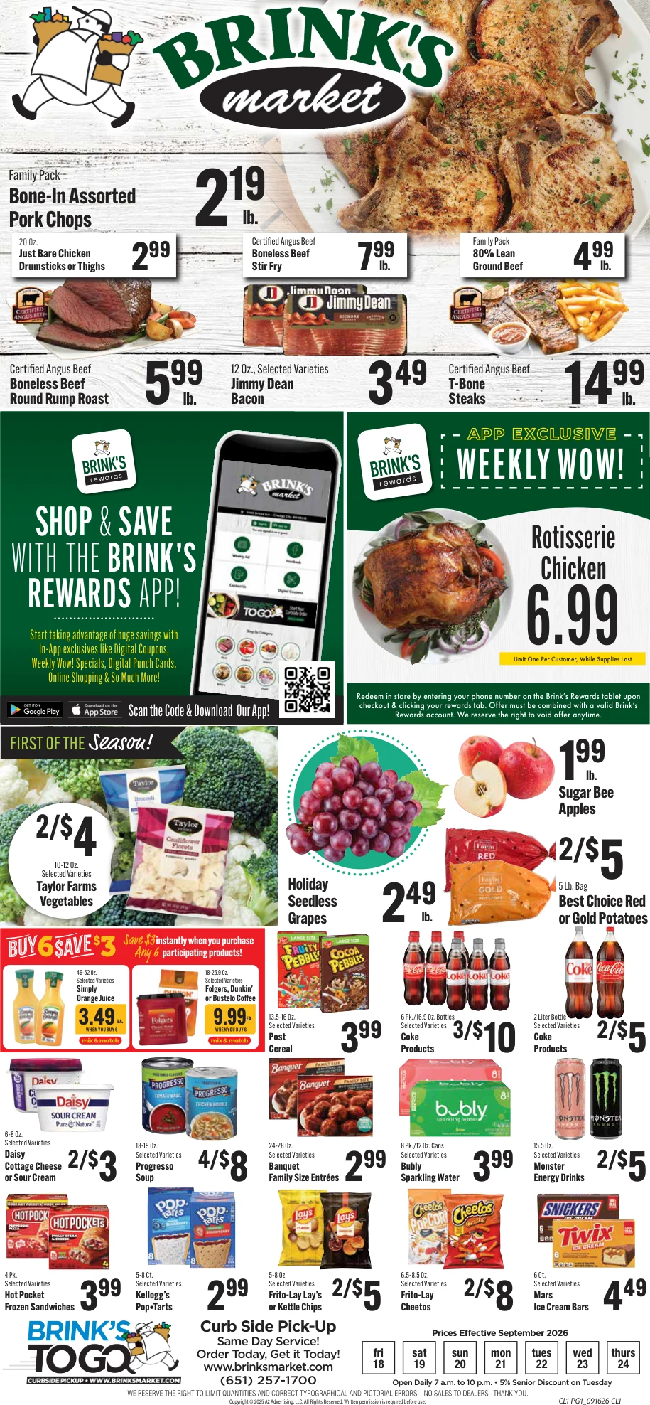 Brink's Market Weekly Ad - Page 1
