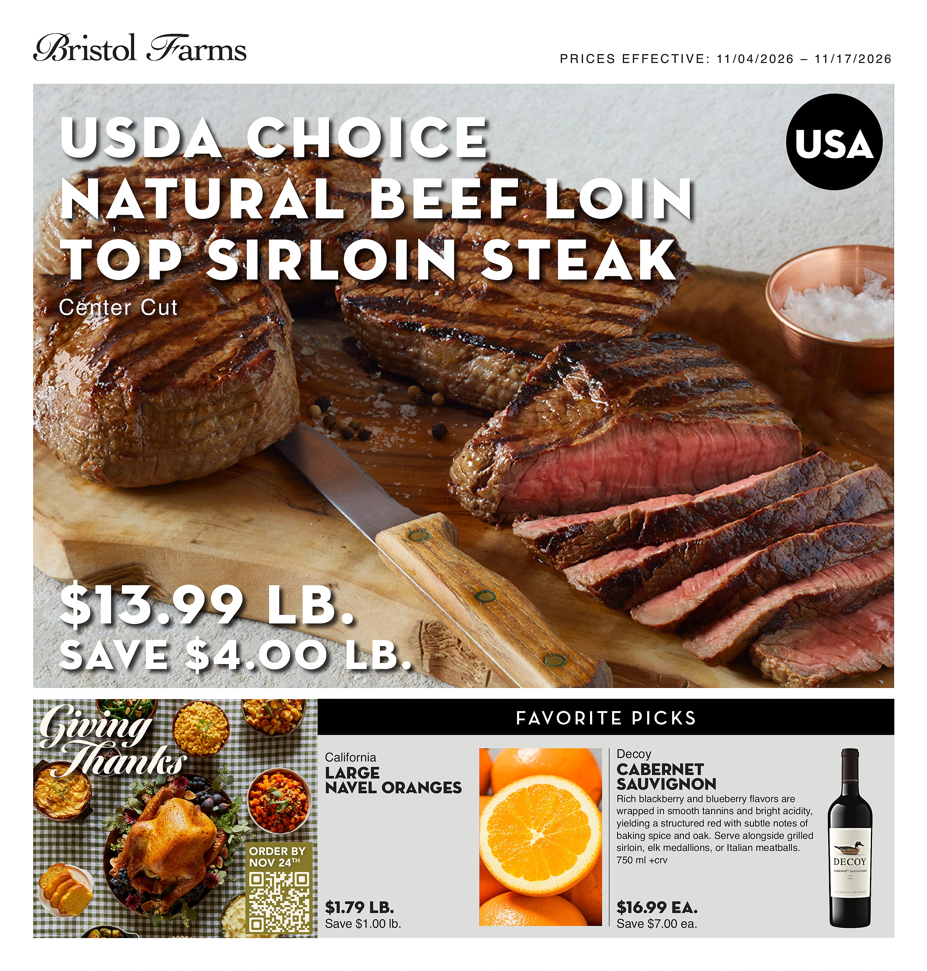 Bristol Farms Biweekly Ad - Page 1