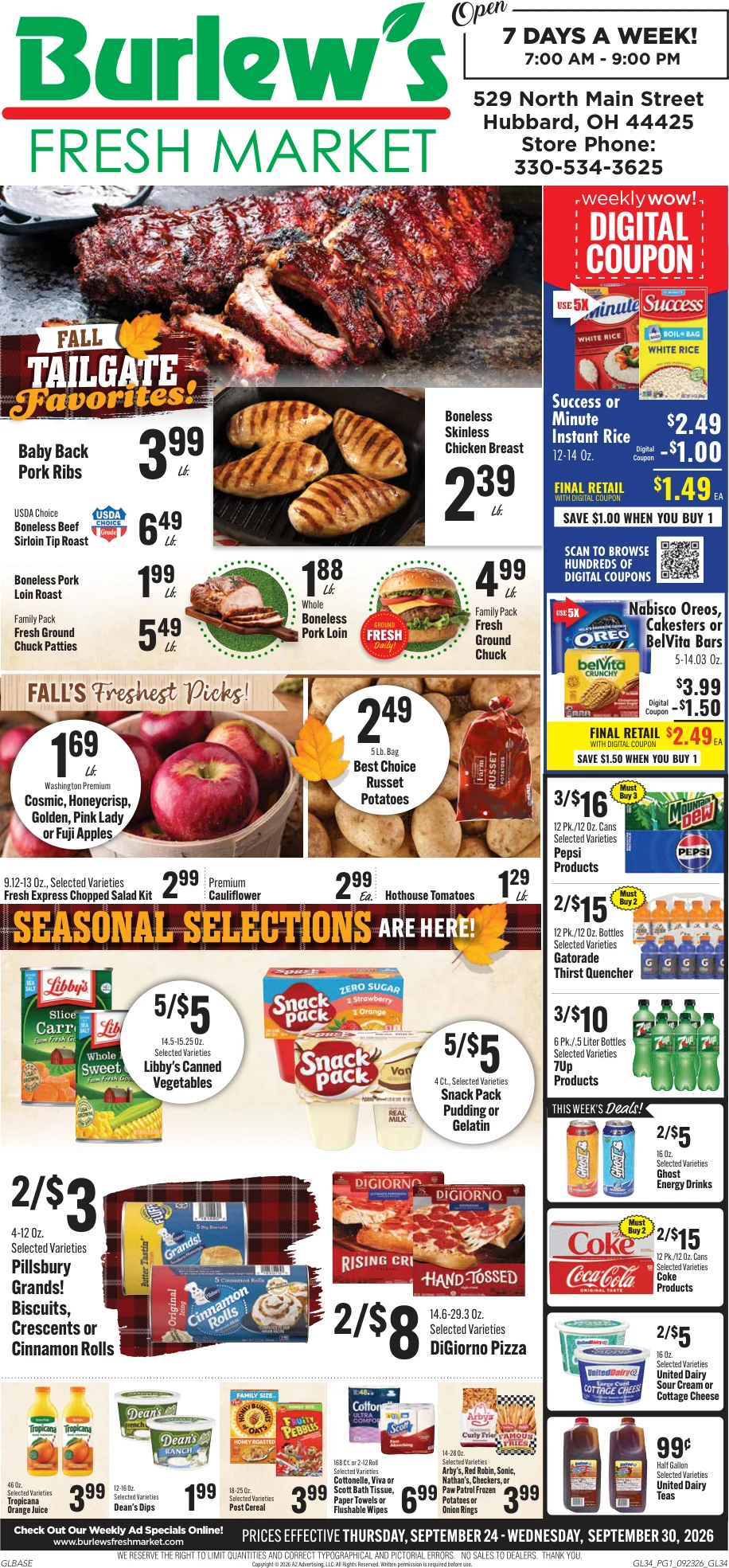 Burlew's Fresh Market Weekly Ad - Page 1