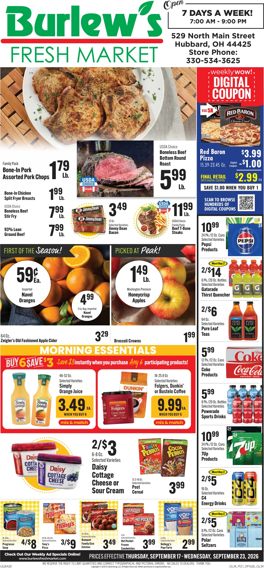 Burlew's Fresh Market Weekly Ad - Page 1