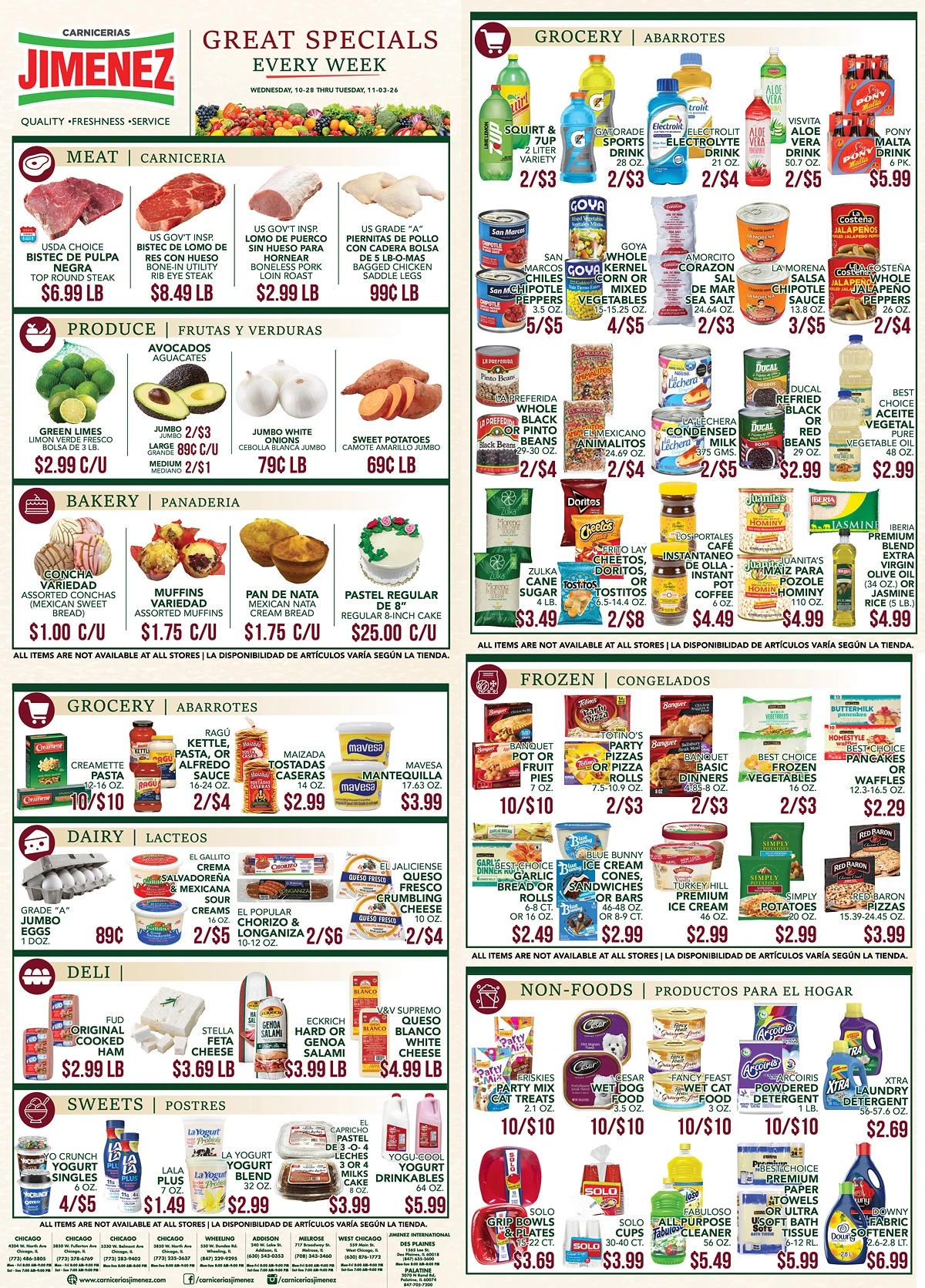 Carnicerias Jimenez Weekly Ad - Page 1