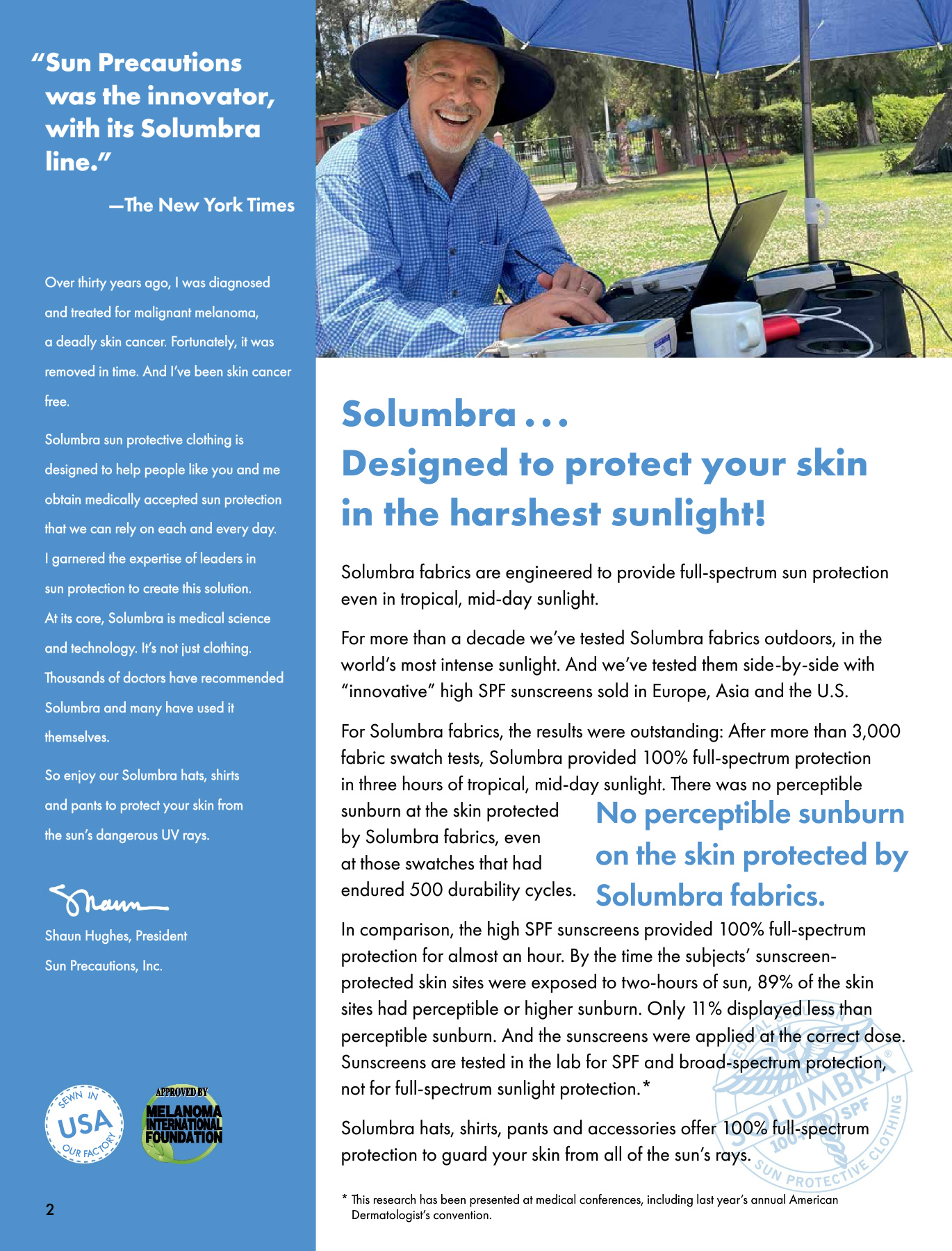 Sun Precautions Solumbra by Sun Precautions 100+ SPF Clothing Catalog - Page 2