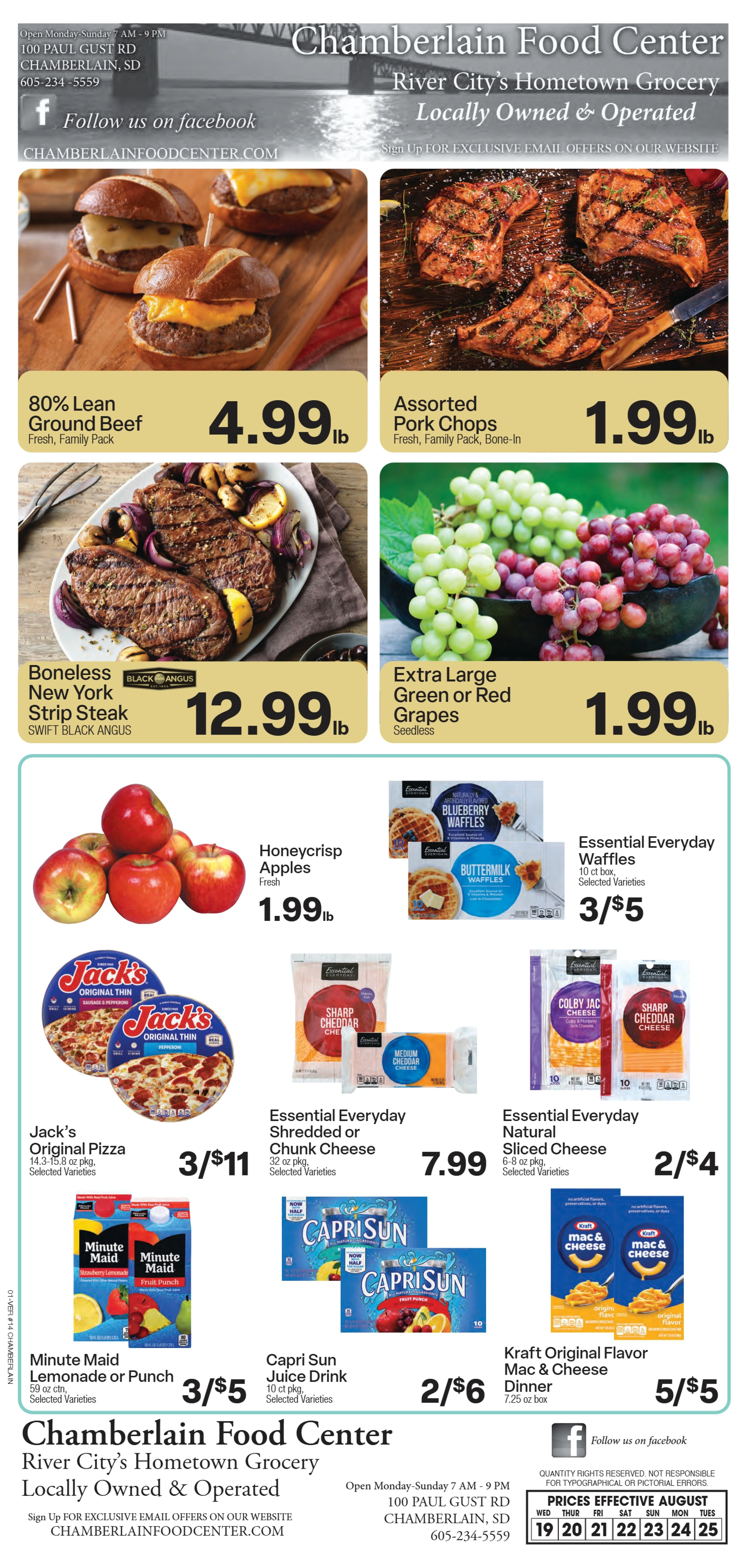Chamberlain Food Center Weekly Ad - Page 1