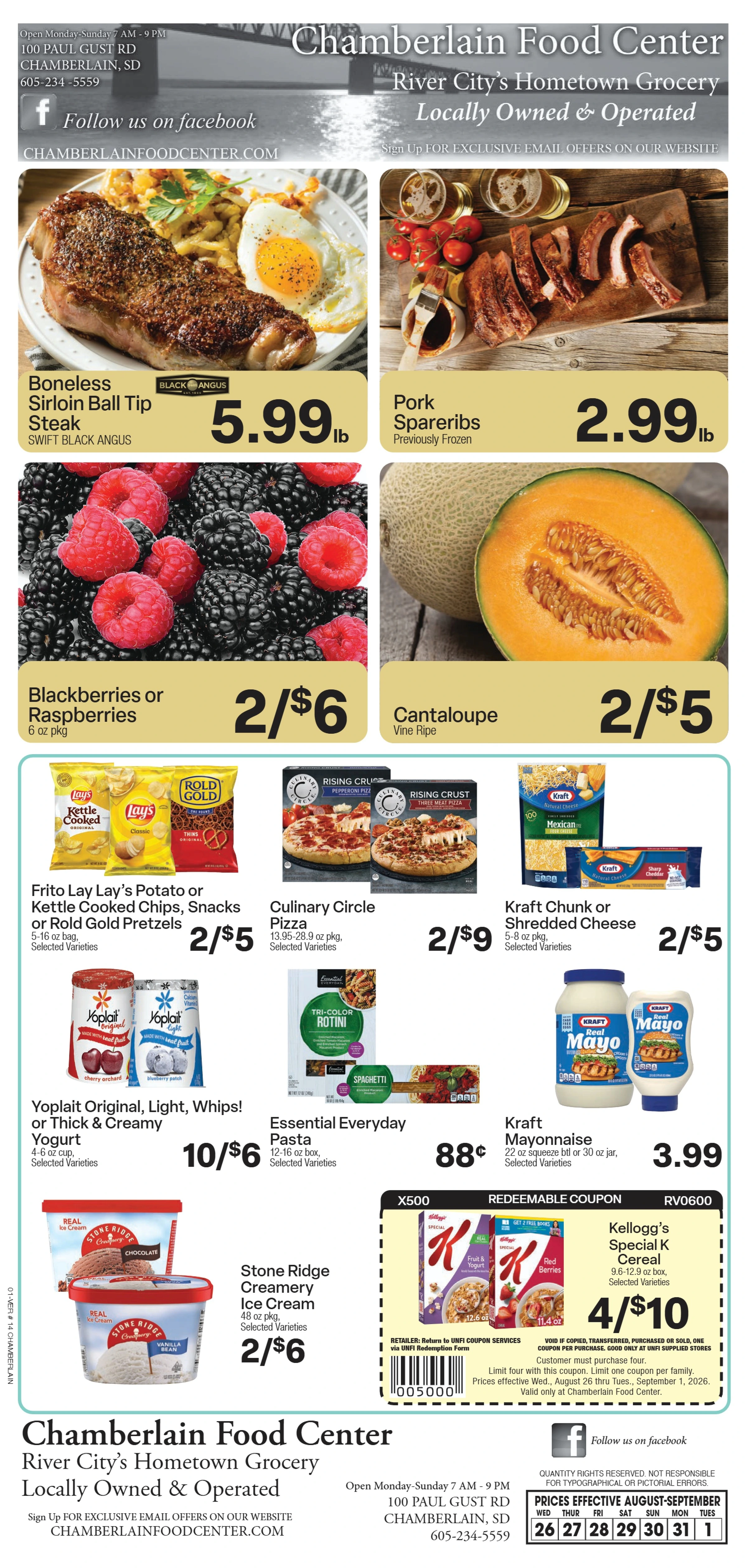 Chamberlain Food Center Weekly Ad - Page 1