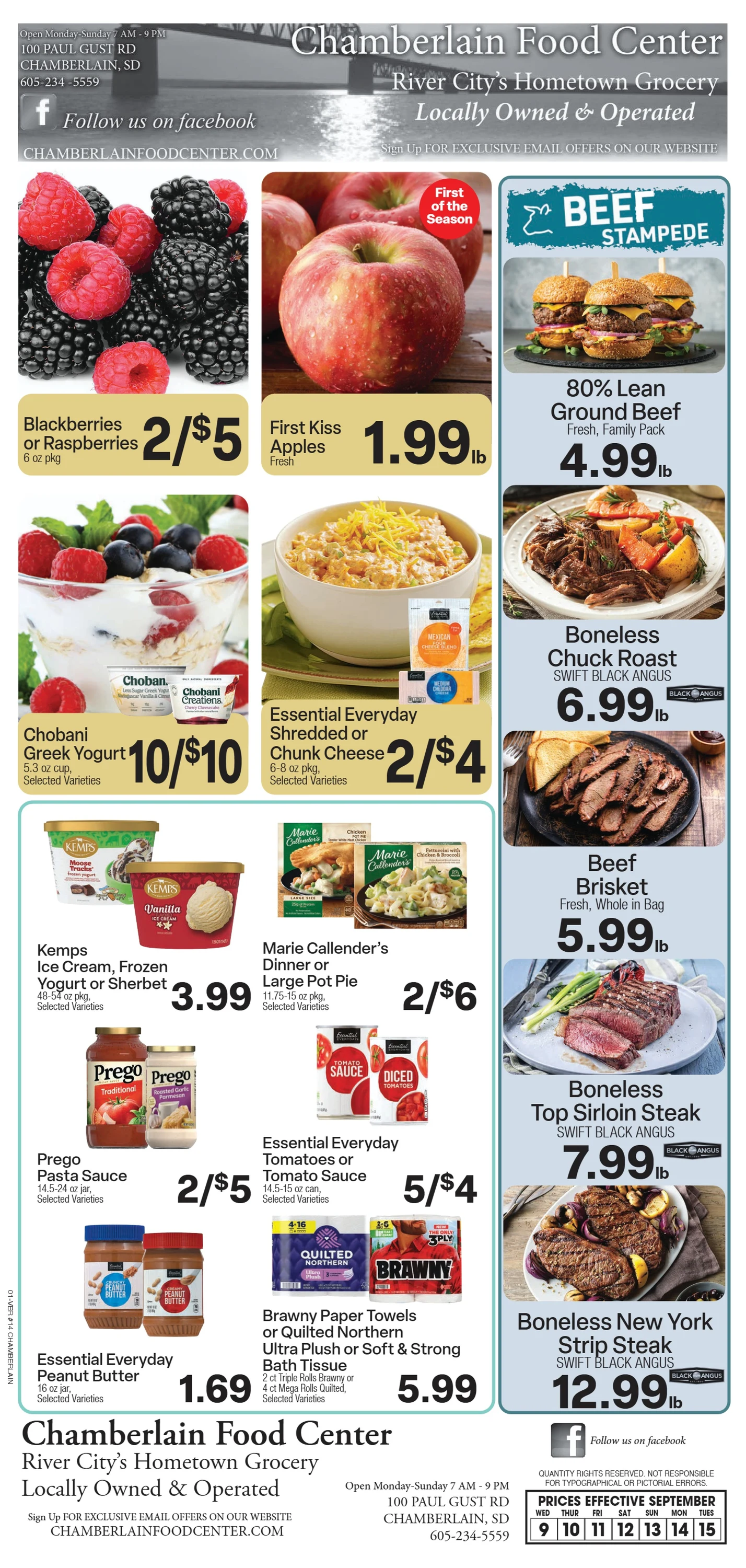 Chamberlain Food Center Weekly Ad - Page 1