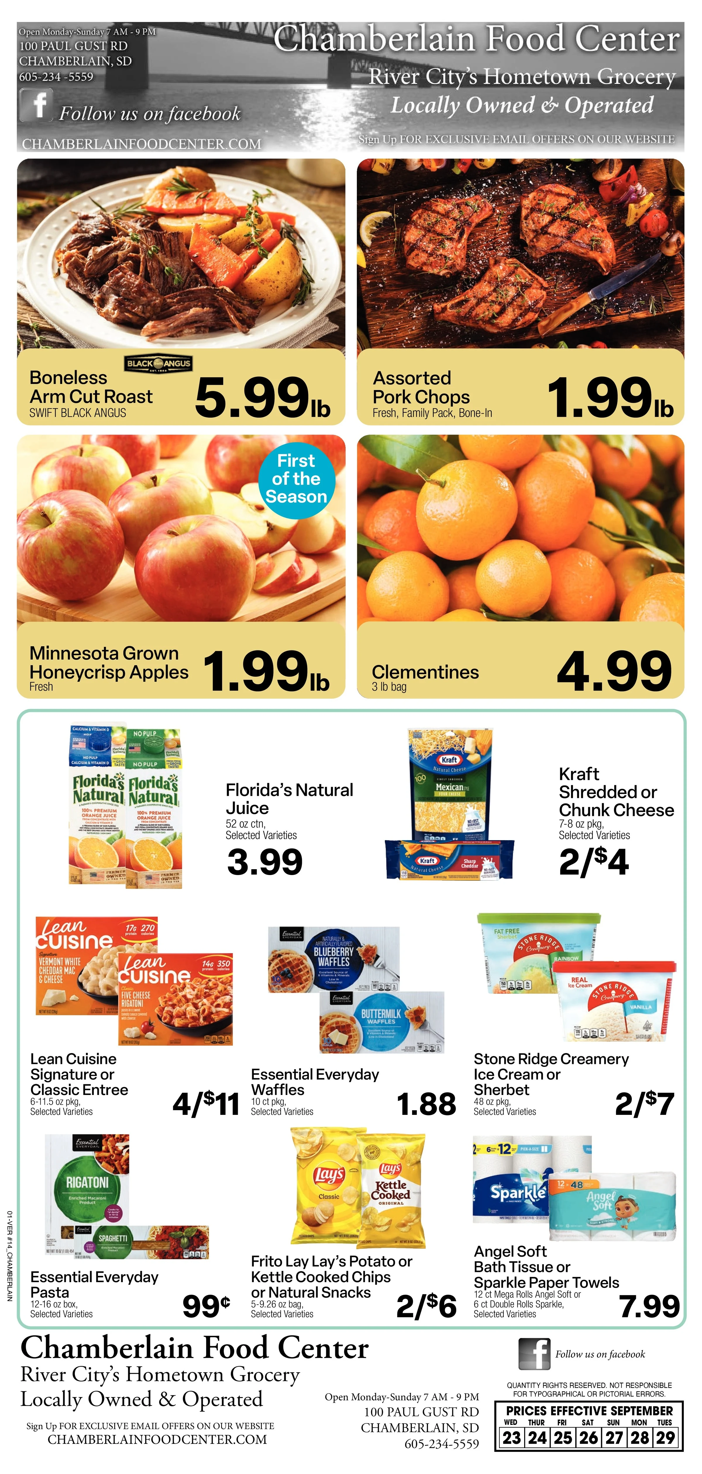 Chamberlain Food Center 9/23 CFC Ad - Page 1