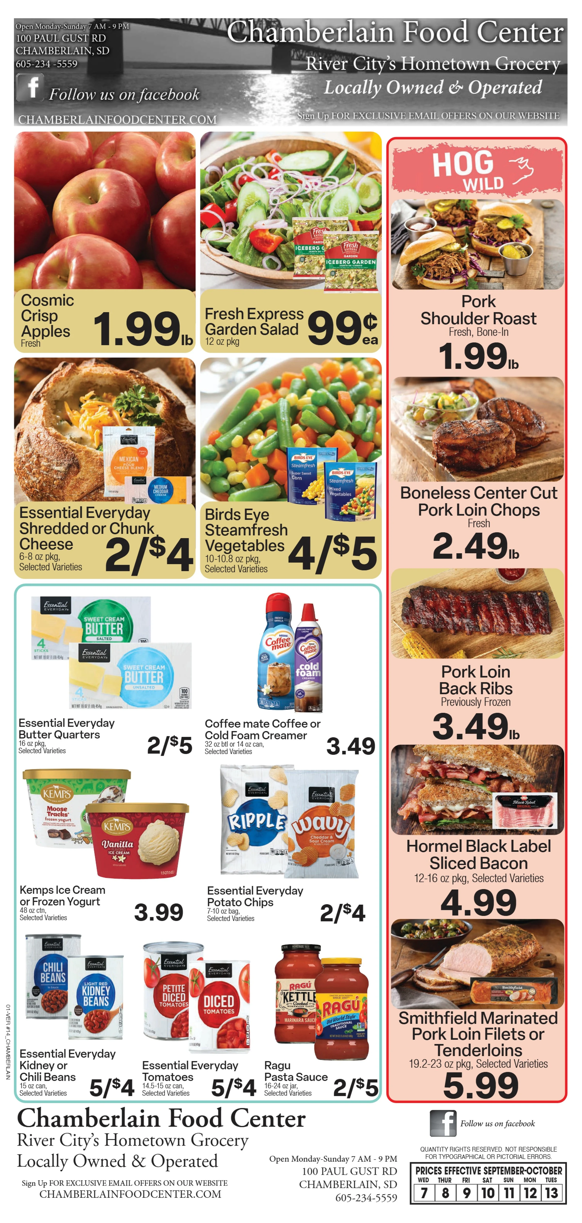 Chamberlain Food Center Weekly Ad - Page 1