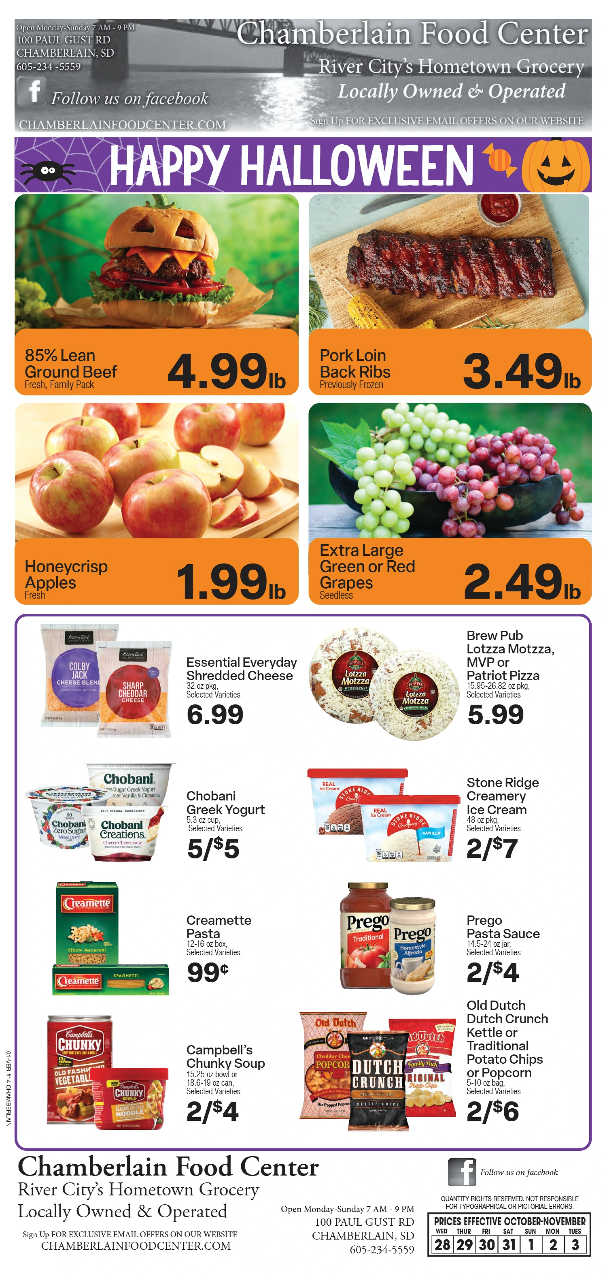 Chamberlain Food Center Weekly Ad - Page 1