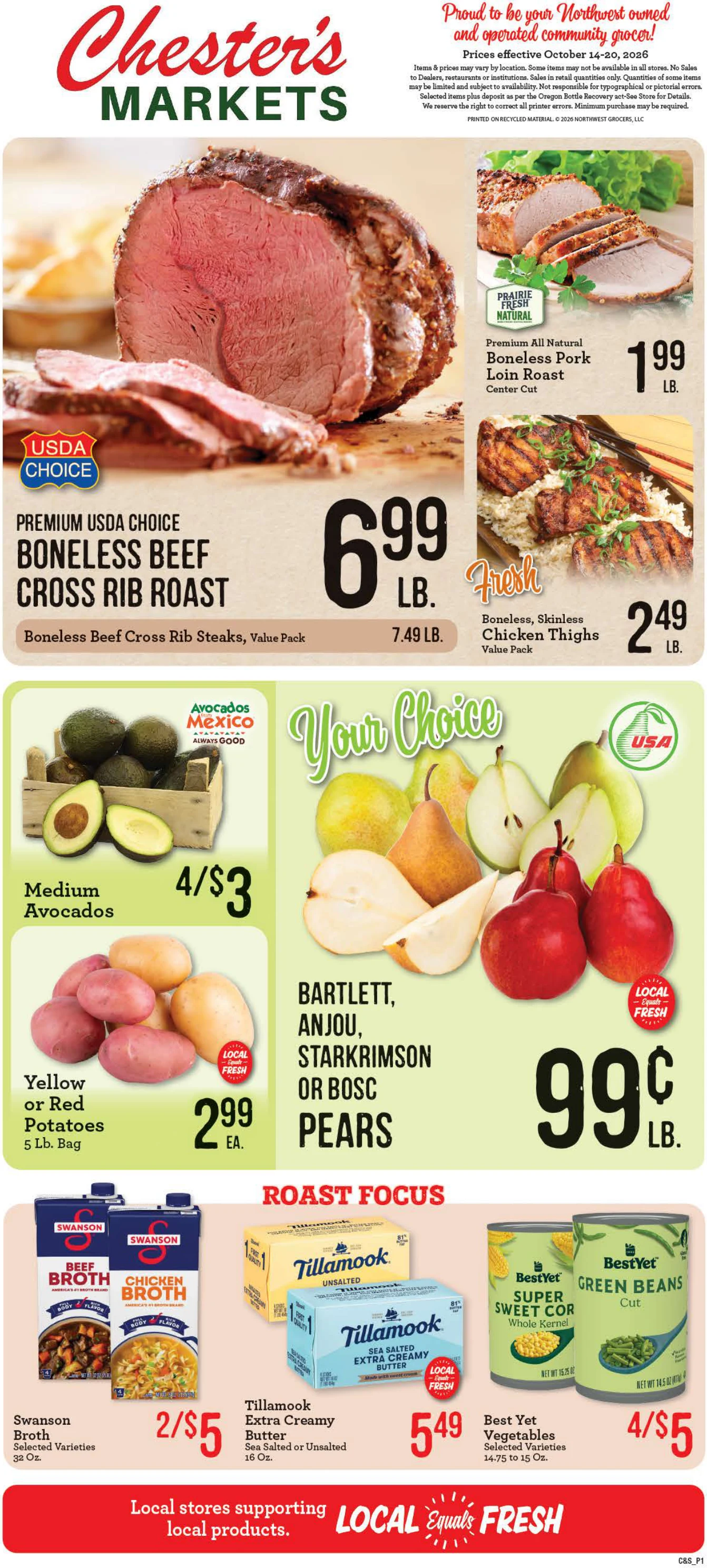 Chester's Market John Day Chester’s Market - John Day Weekly Ad - Page 1