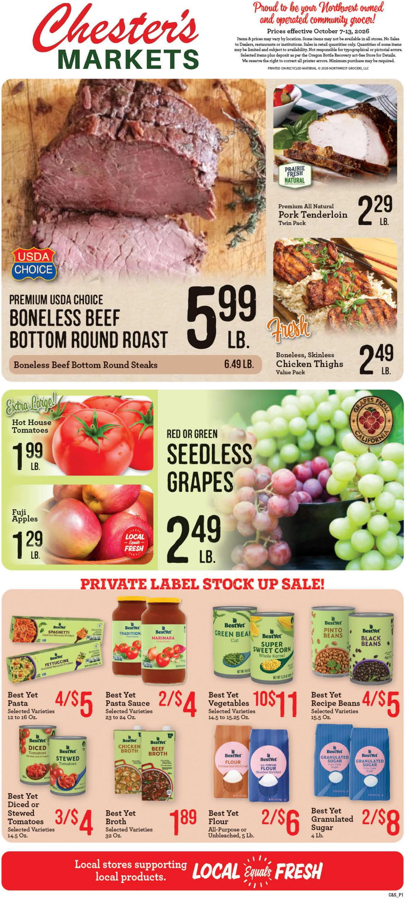 Chester's Market Pacific City Chester's Market - Pacific City Weekly Ad - Page 1