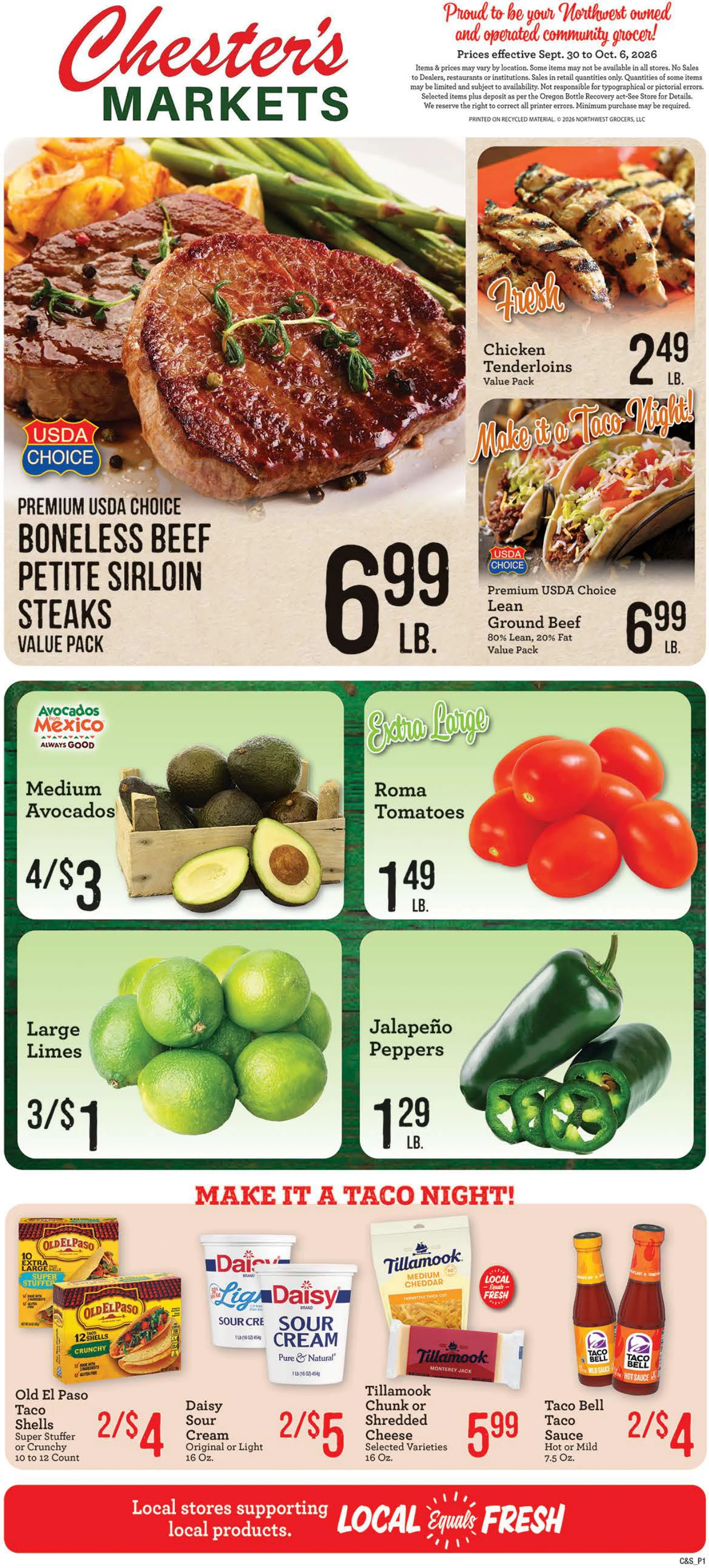 Chester's Market Pacific City Chester's Market - Pacific City Weekly Ad - Page 1