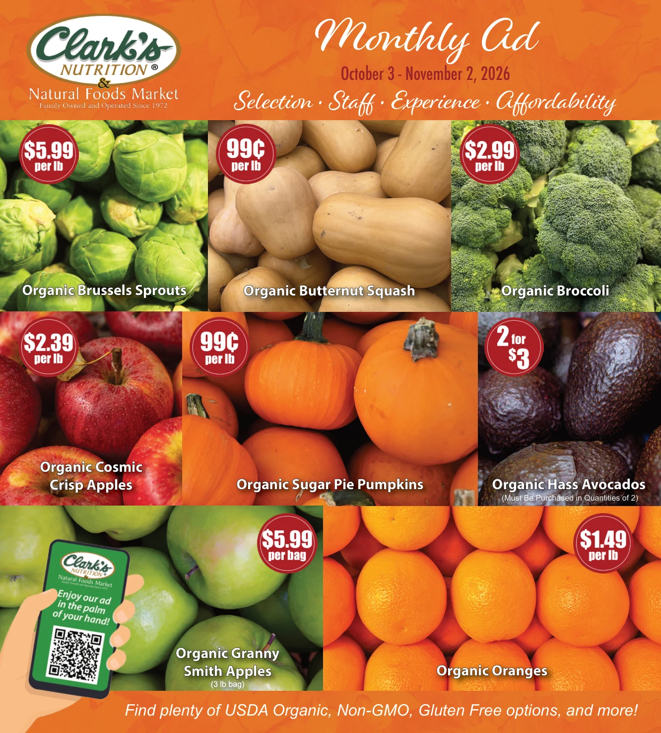 Clark's Nutrition & Natural Foods Market October Ad - Page 1
