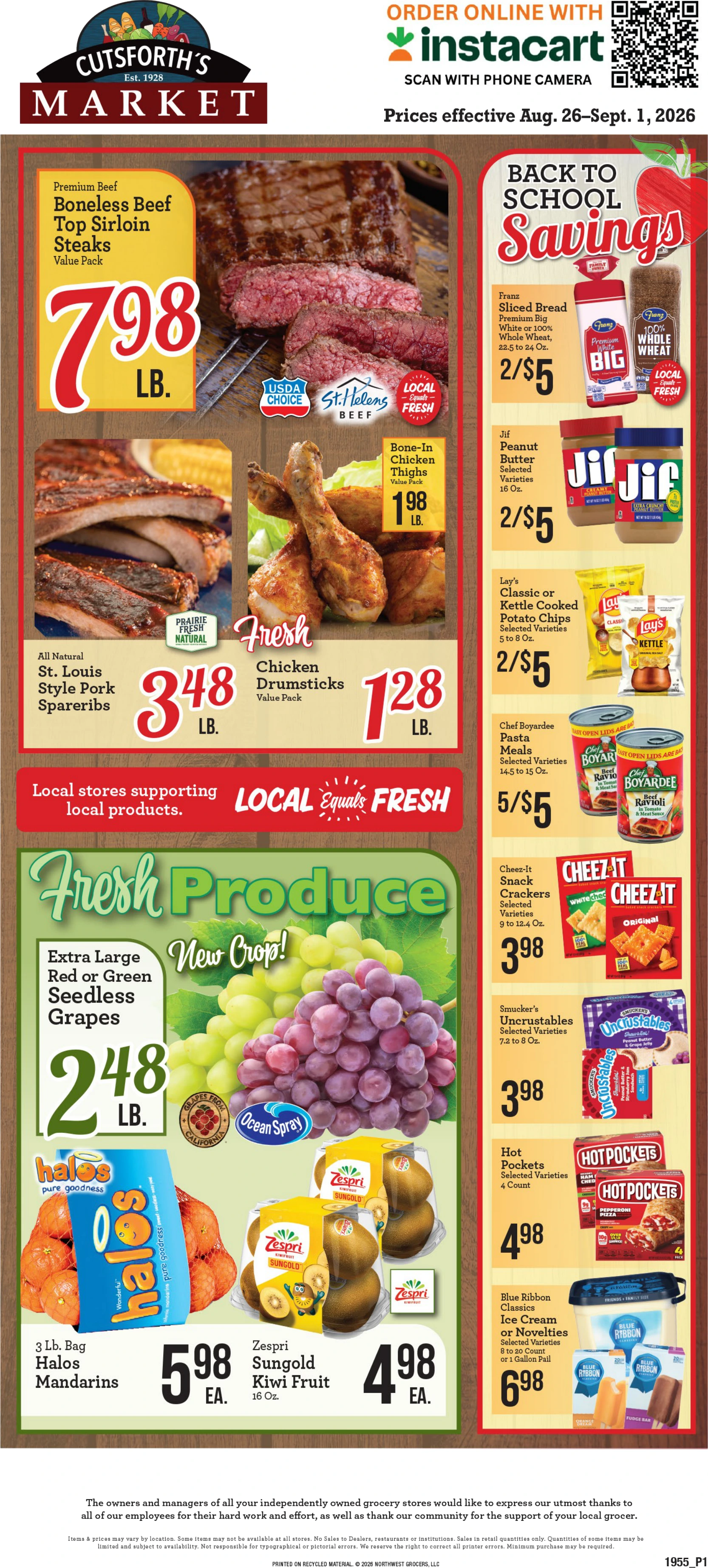 Cutsforth's Market Cutsforth's Market Weekly Ad - Page 1