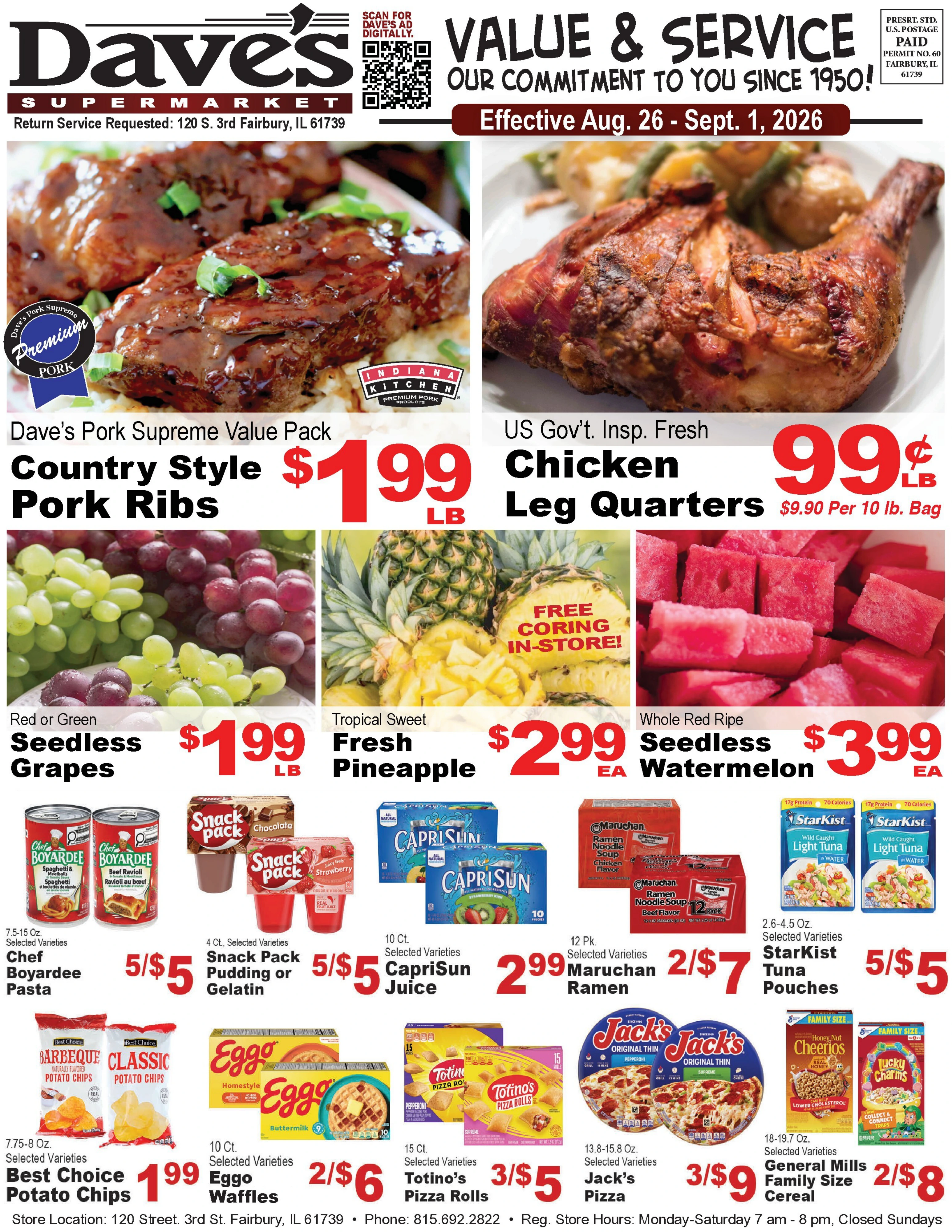 Daves Supermarket Fairbury IL Current Ad - Page 1