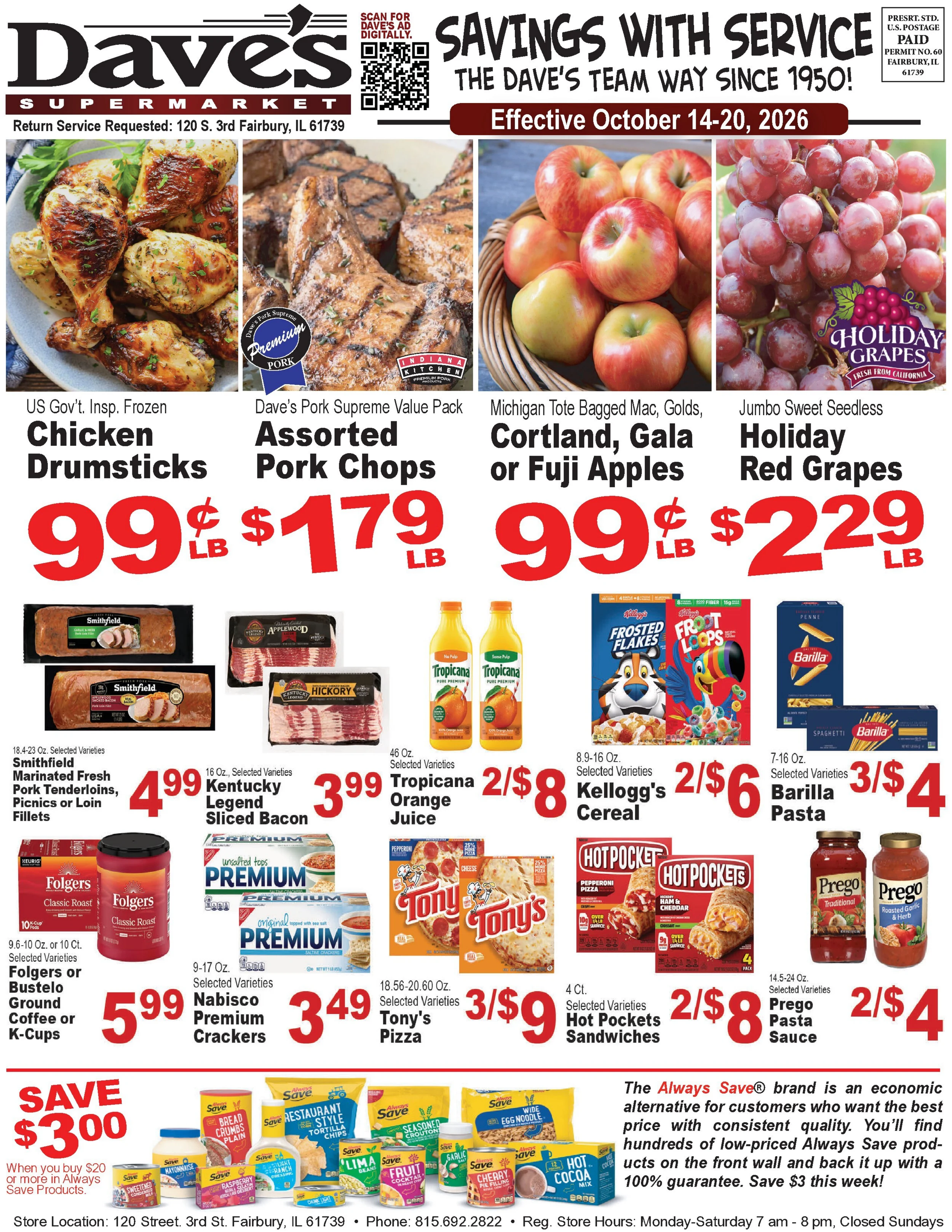 Daves Supermarket Fairbury IL Current Ad - Page 1