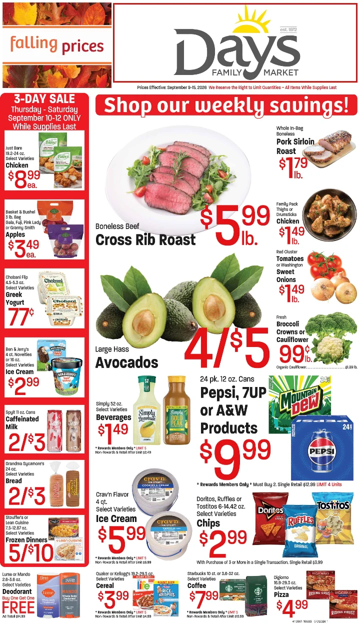 Days Family Market Days Market Weekly Ad- September 9, 2026 - Page 1