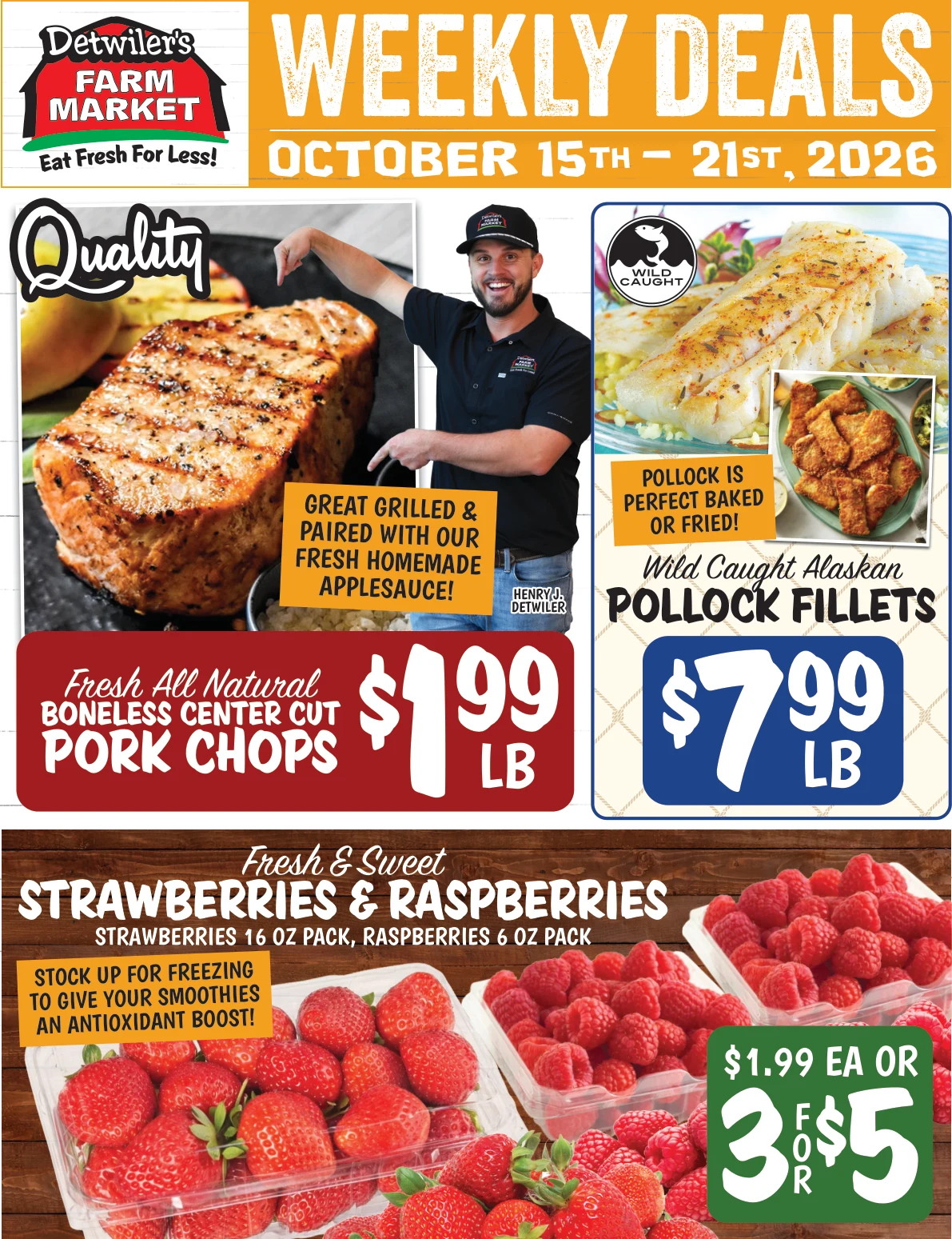 Detwiler's Farm Market Detwiler's Weekly Flyer 10/15/26-10/21/26 - Page 1