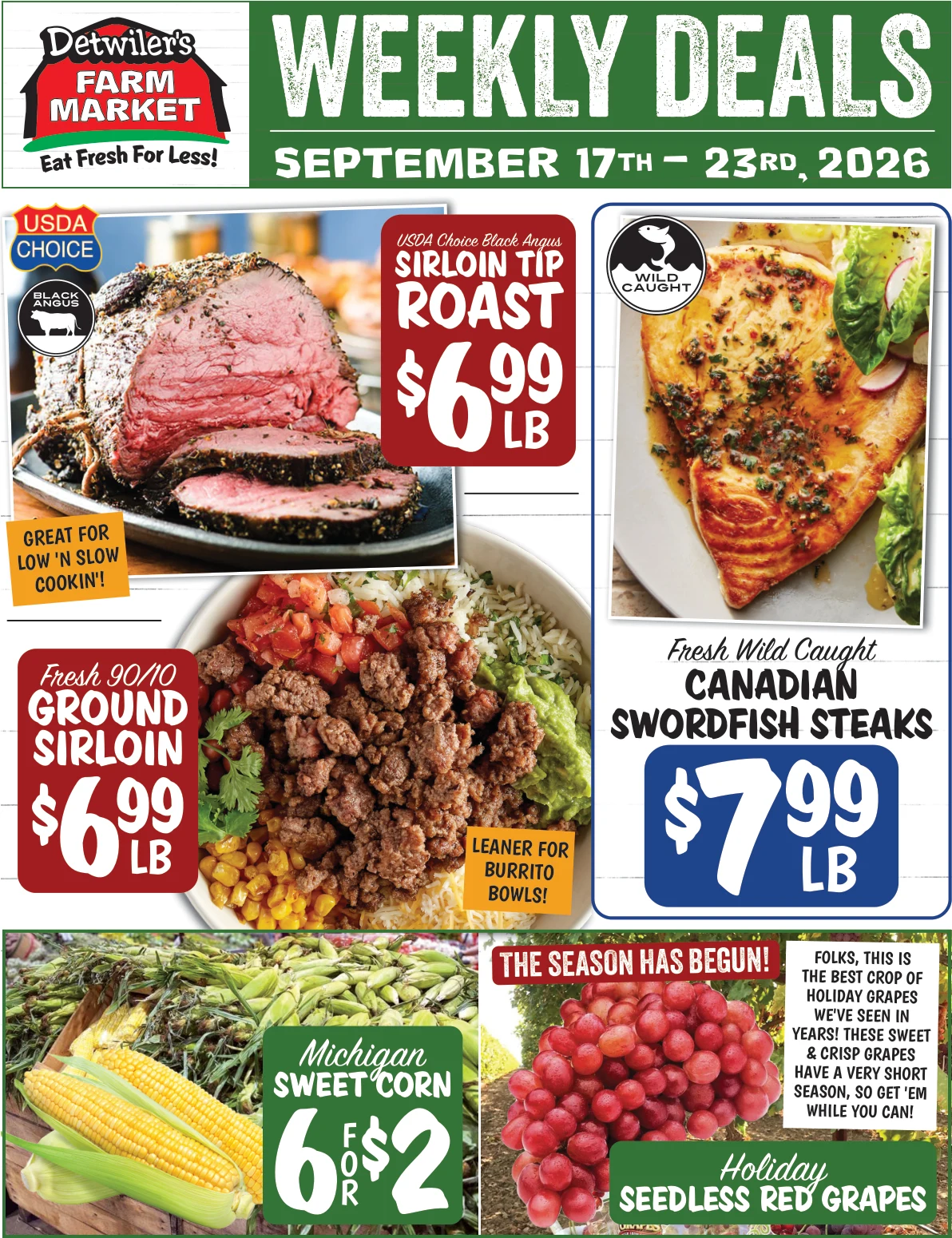 Detwiler's Farm Market Detwiler's Weekly Flyer 9/17/26-9/23/26 - Page 1