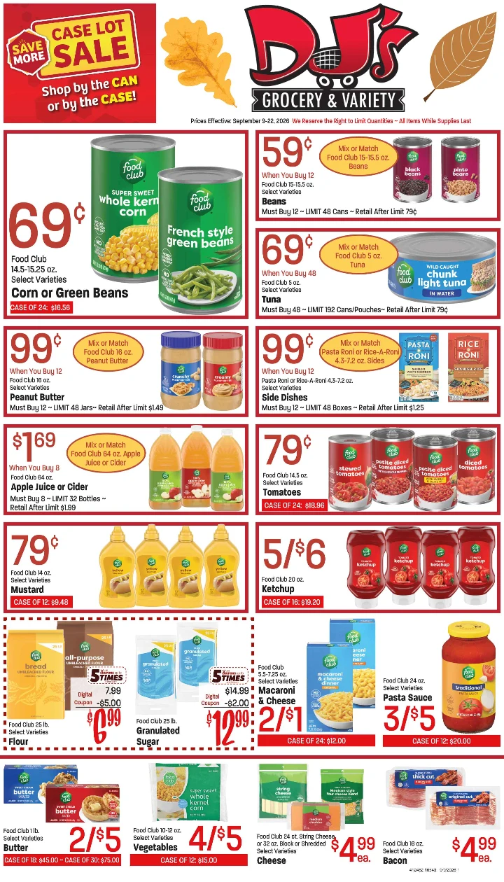 DJ's Grocery PAG AB 4pg Caselot1 - PAG AB Select - September 9, 2026 - Page 1