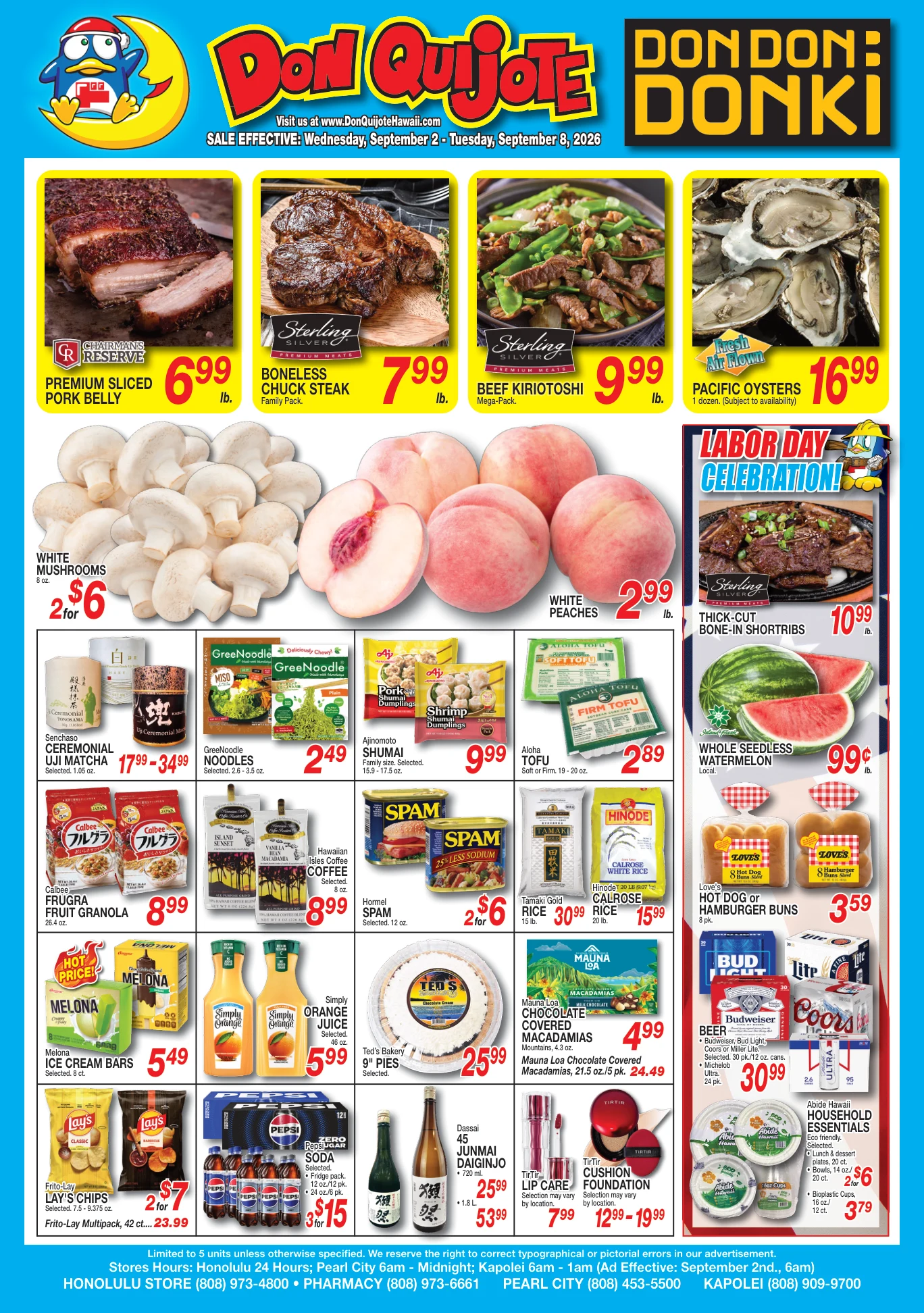 Don Quijote Hawaii Weekly Flyer Wed, Sep 2, 2026 - Tue, Sep 8, 2026 - Page 1