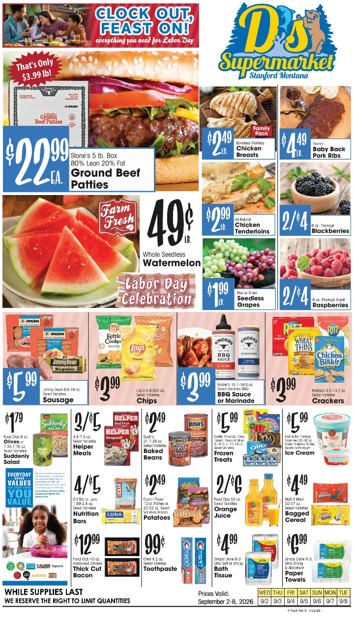 D's Supermarket PAG D LORI'S 4pg Base1 - PAG D - September 2, 2026 - Page 1