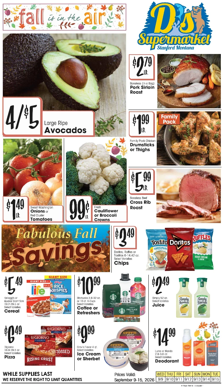 D's Supermarket PAG D LORI'S 4pg Base1 - PAG D - September 9, 2026 - Page 1