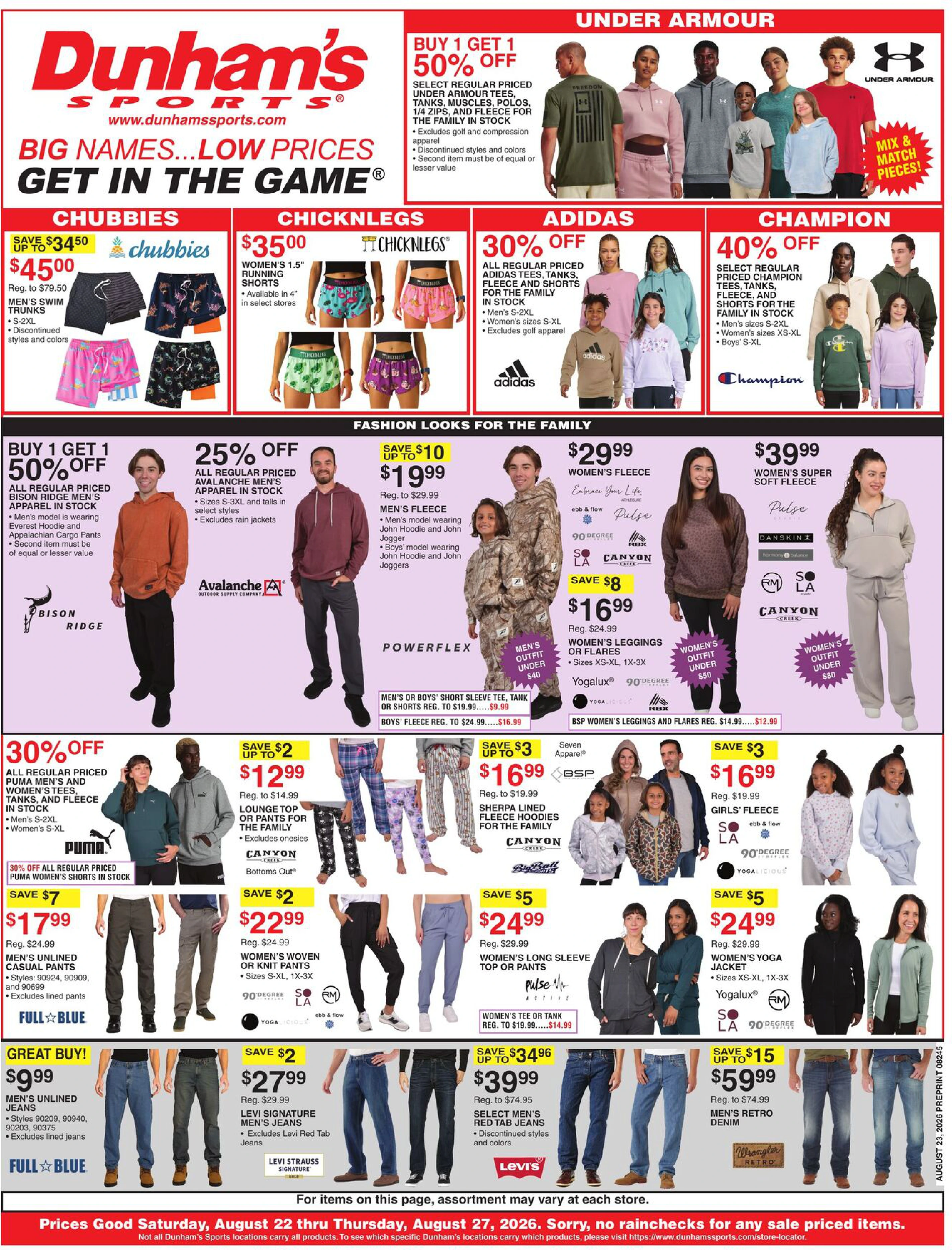 Dunham's Sports Weekly Ad - Page 1