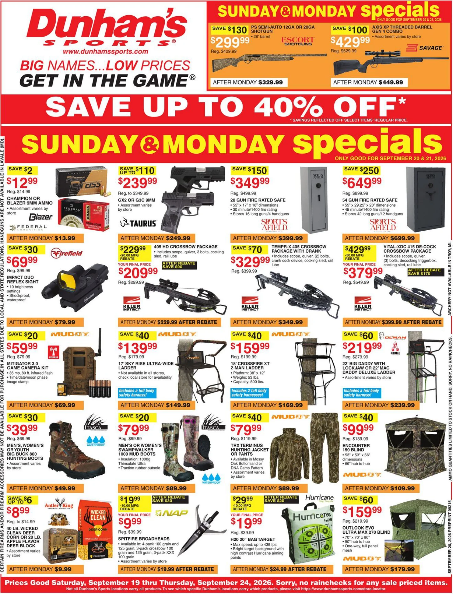 Dunham's Sports Weekly Ad - Page 1
