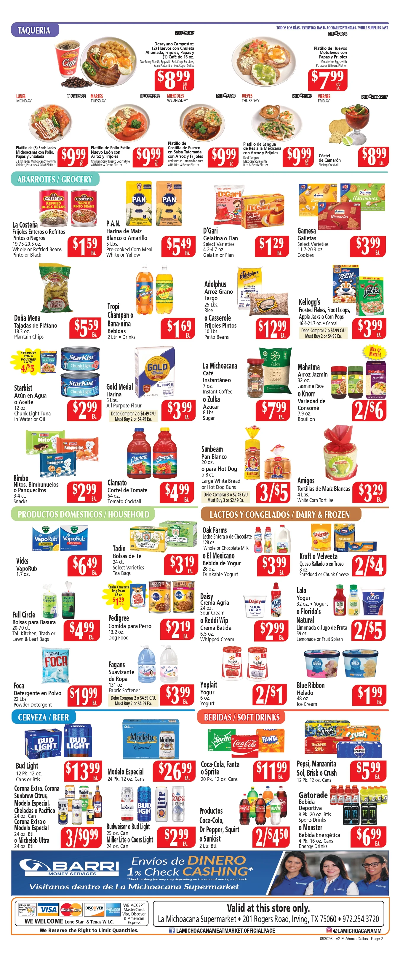 El Ahorro Dallas Prices Valid: SEPTEMBER 30 tHRU OCTOBER 6, 2026 - Page 2