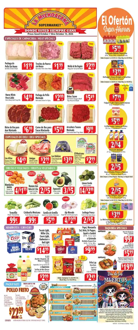Prices Valid: OCTOBER 7 tHRU OCTOBER 13, 2026