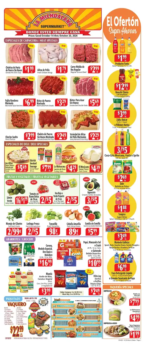 Prices Valid: OCTOBER 14 tHRU OCTOBER 20, 2026