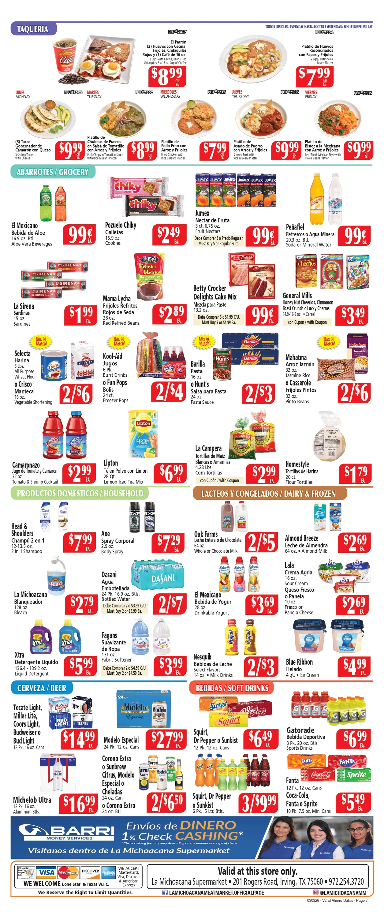 El Ahorro Dallas Prices Valid: SEPTEMBER 9 tHRU SEPTEMBER 15, 2026 - Page 2