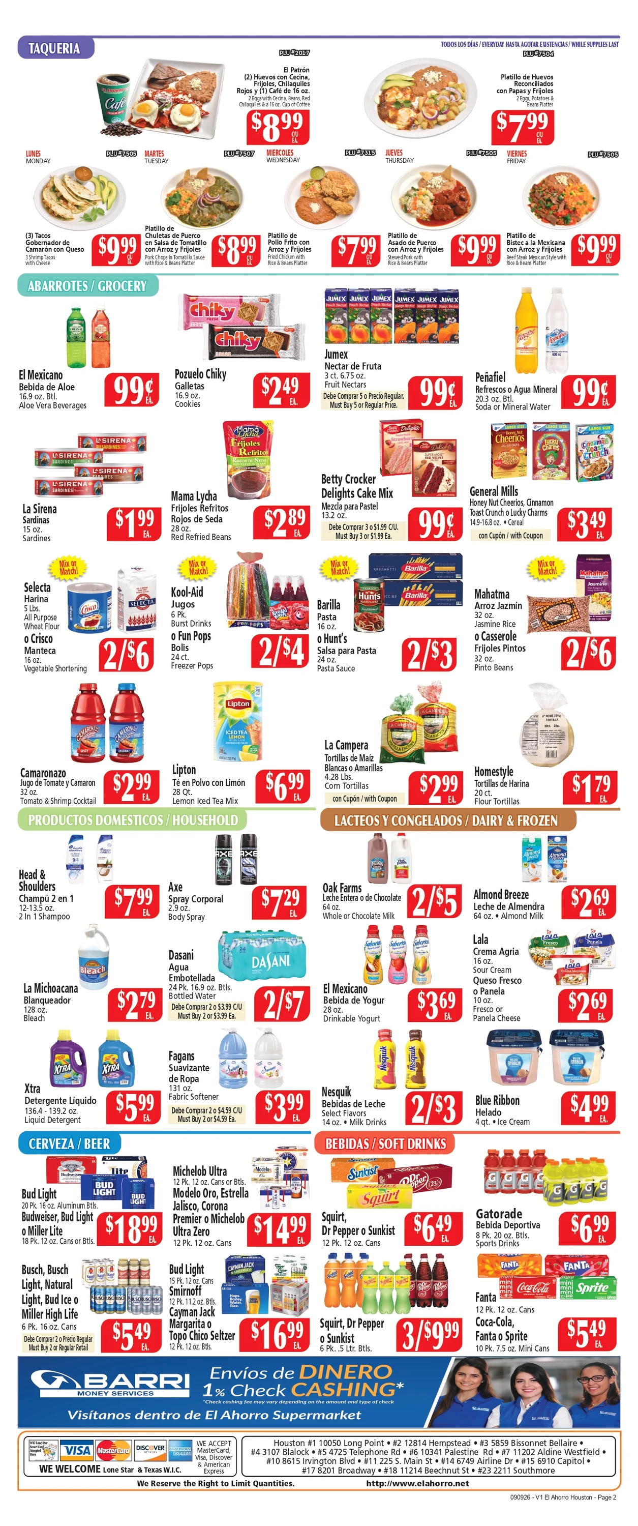 El Ahorro Houston Prices Valid: SEPTEMBER 9 tHRU SEPTEMBER 15, 2026 - Page 2