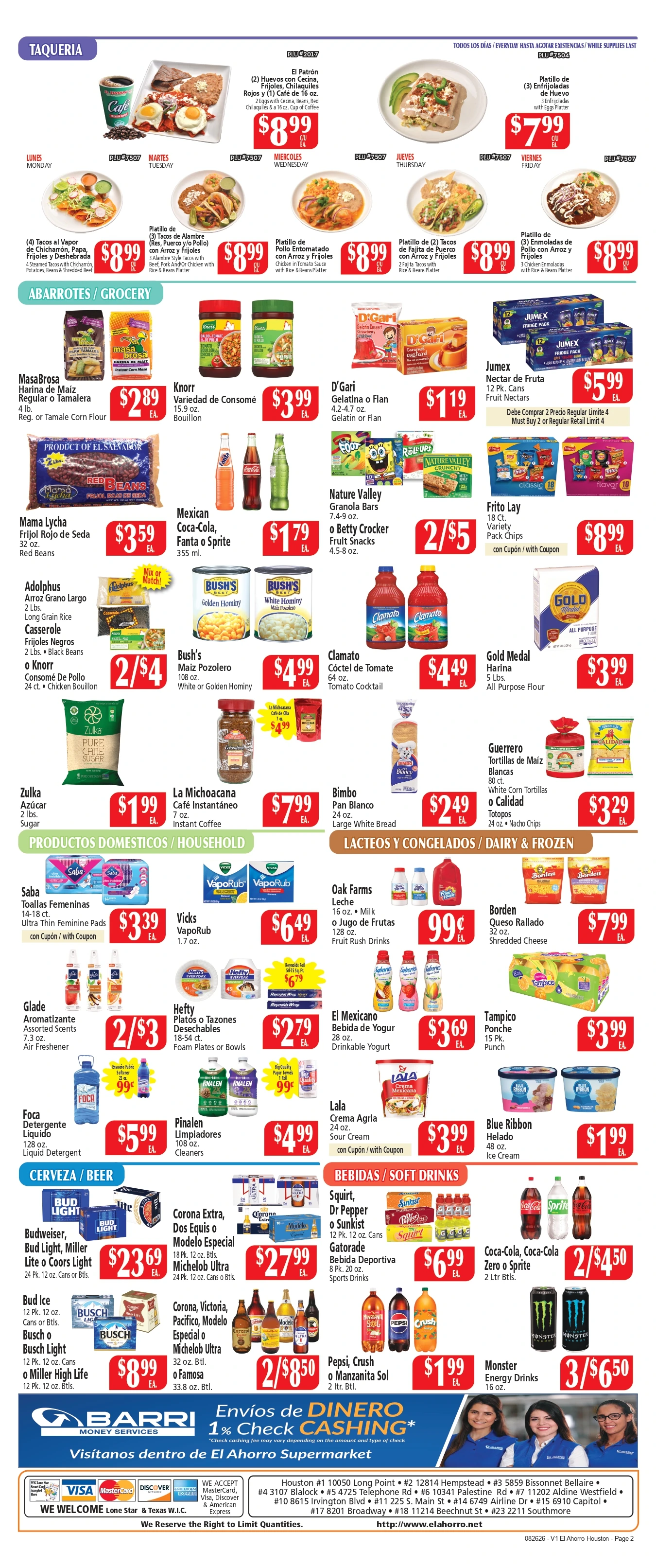 El Ahorro Houston Prices Valid: AUGUST 26 tHRU SEPTEMBER 1, 2026 - Page 2