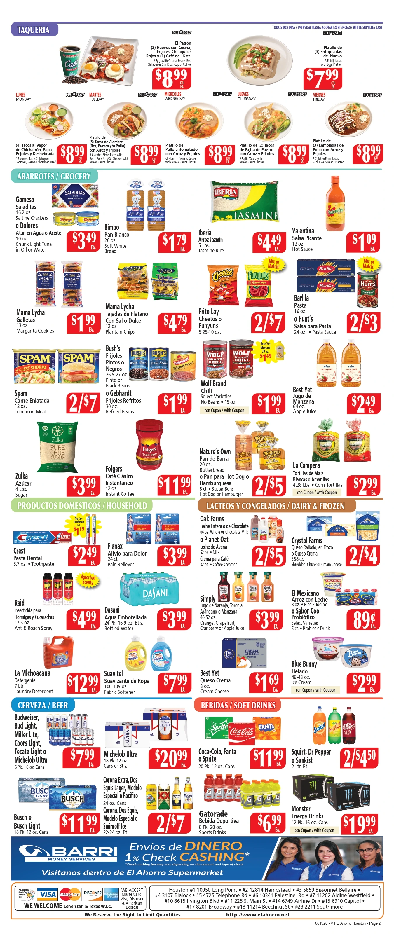 El Ahorro Houston Prices Valid: AUGUST 19 tHRU AUGUST 25, 2026 - Page 2