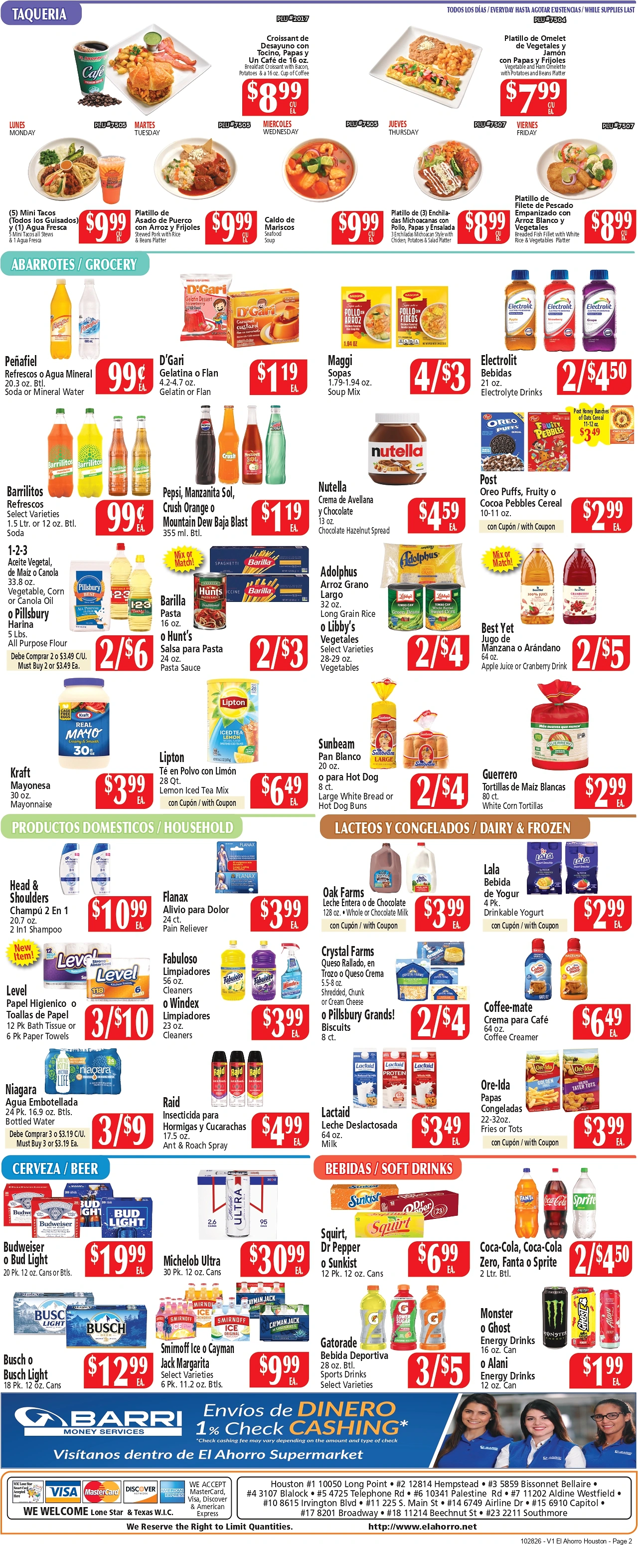 El Ahorro Houston Prices Valid: OCTOBER 28 tHRU NOVEMBER 3, 2026 - Page 2