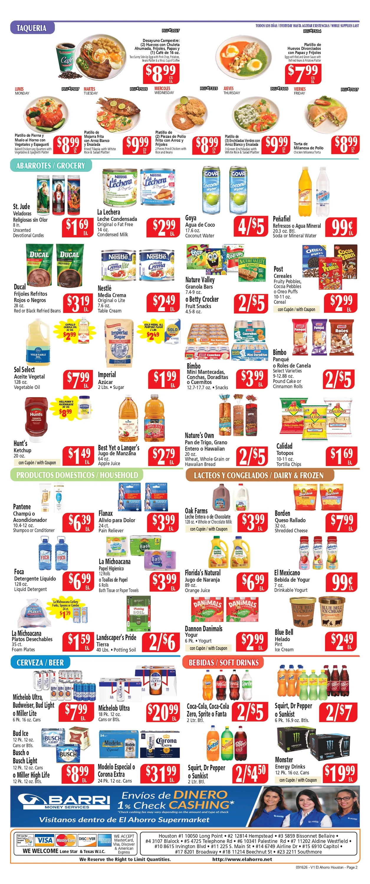 El Ahorro Houston Prices Valid: SEPTEMBER 16 tHRU SEPTEMBER 22, 2026 - Page 2