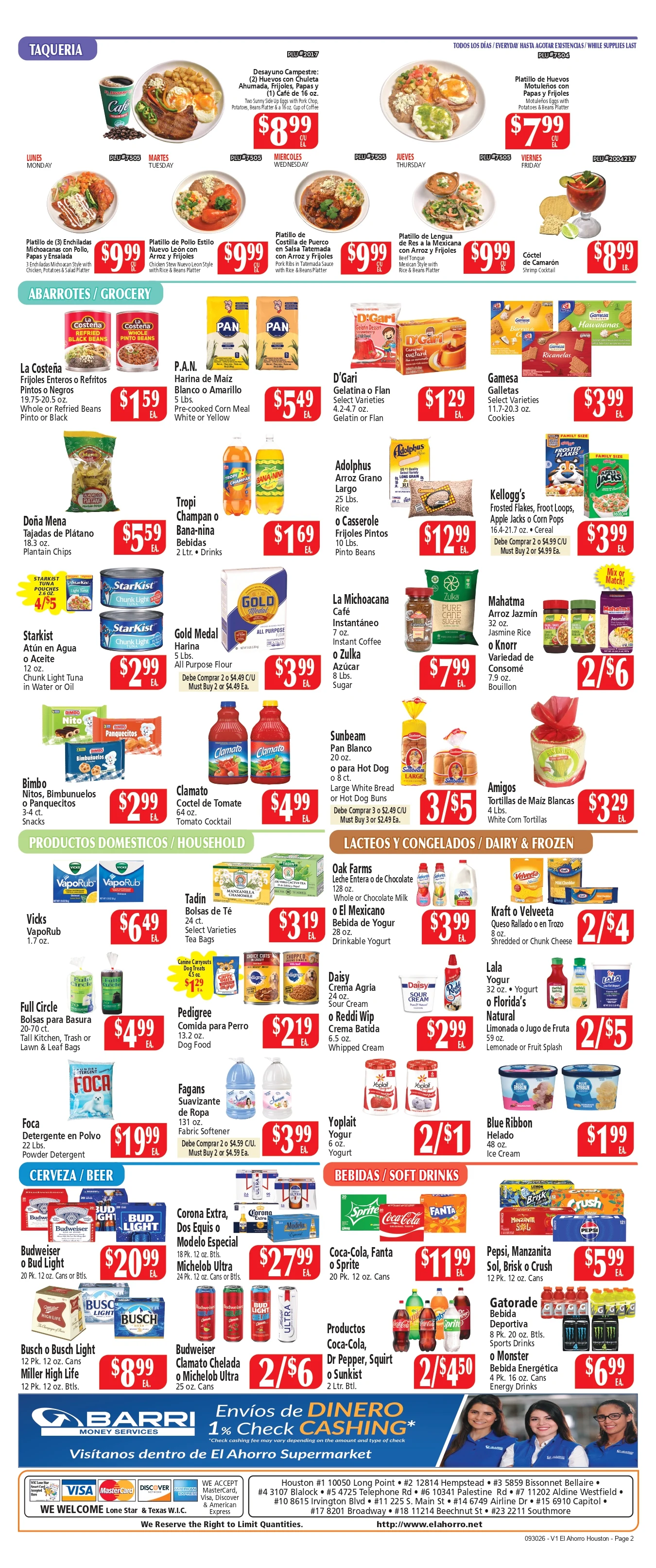 El Ahorro Houston Prices Valid: SEPTEMBER 30 tHRU OCTOBER 6, 2026 - Page 2